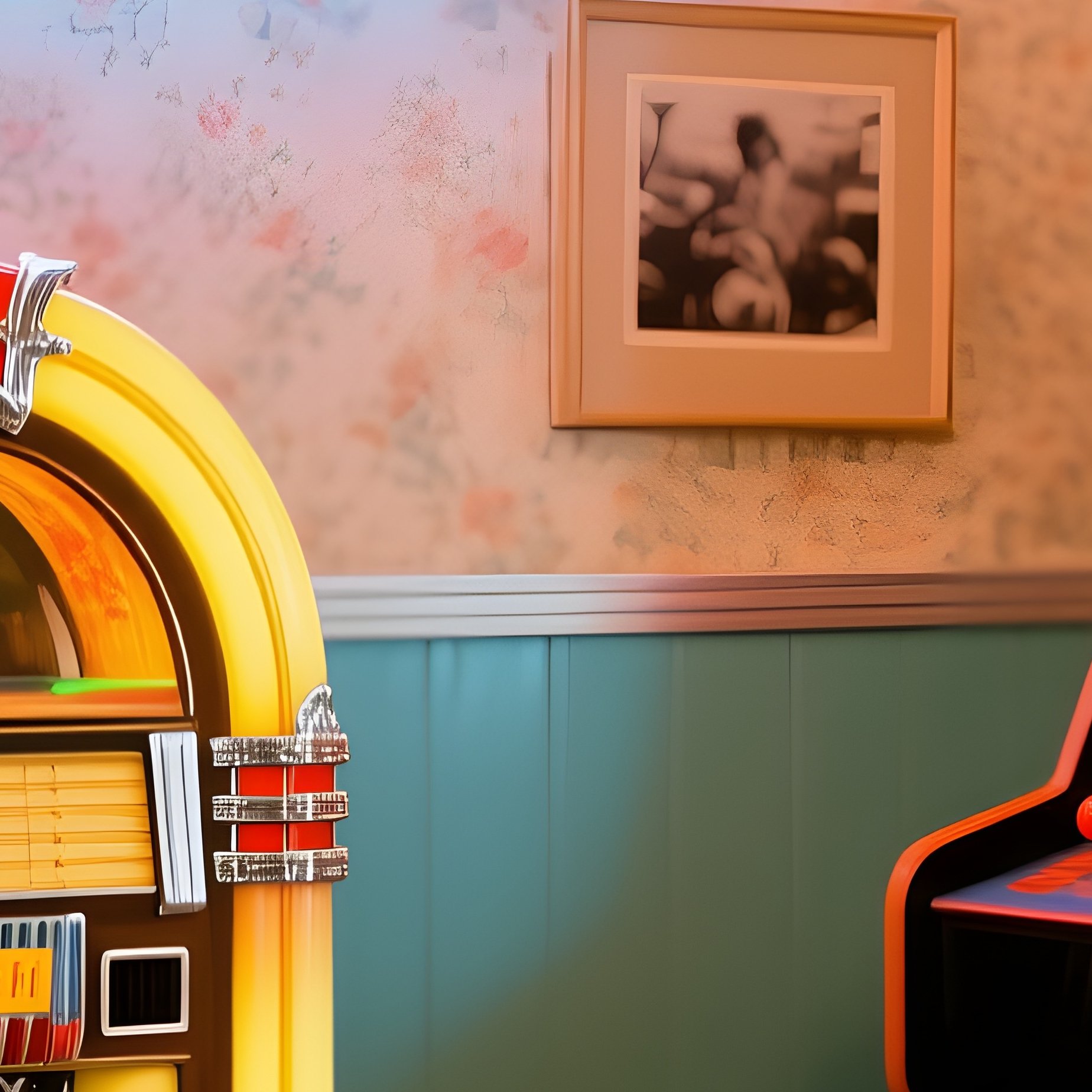 1950S Diner With Jukebox And Arcade Game - Full Resolution Quality Preview