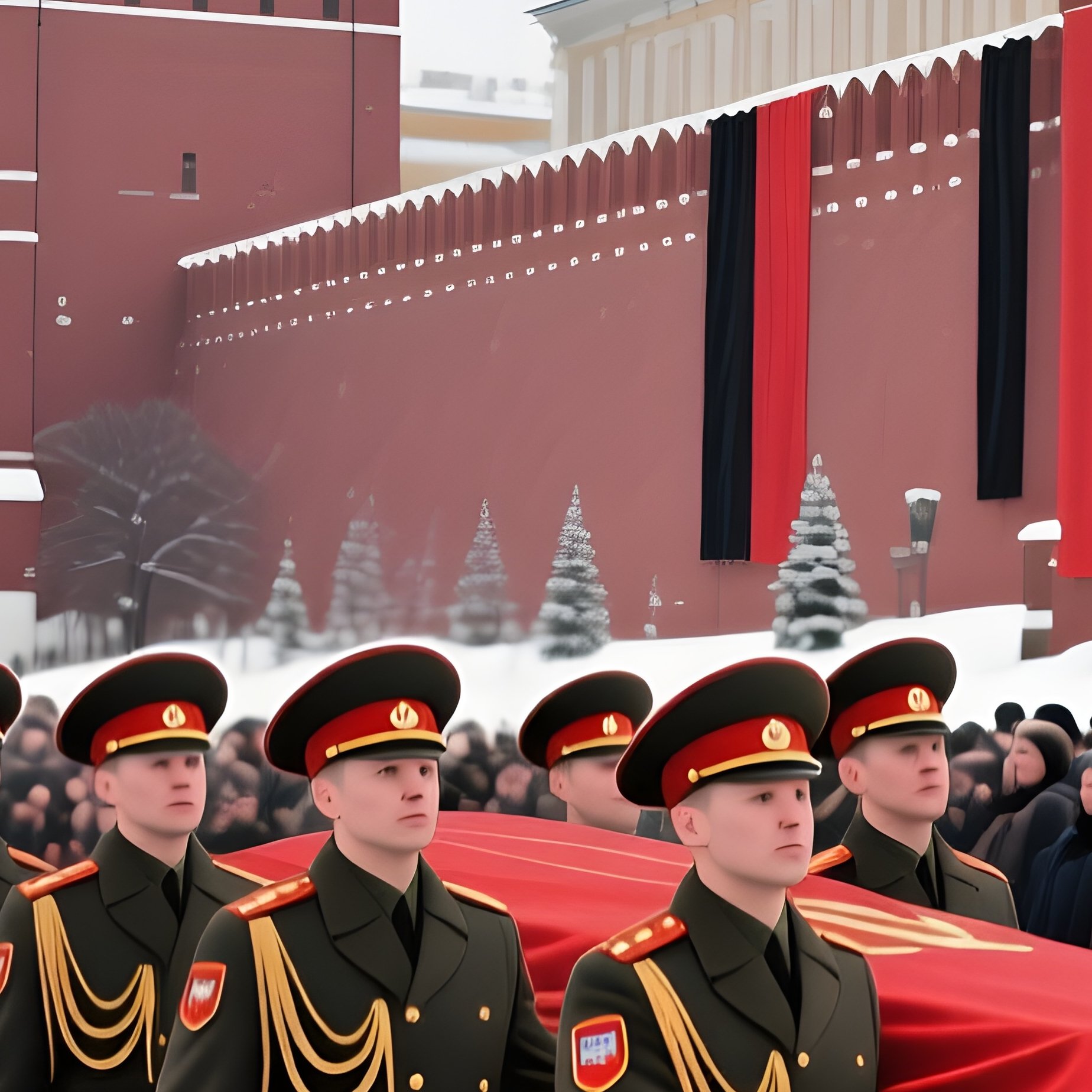 1982 Military Funeral Red Square Winter - Full Resolution Quality Preview