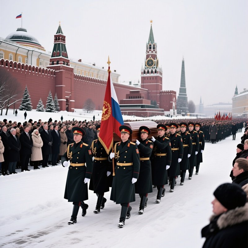 1982 Military Funeral Red Square Winter
