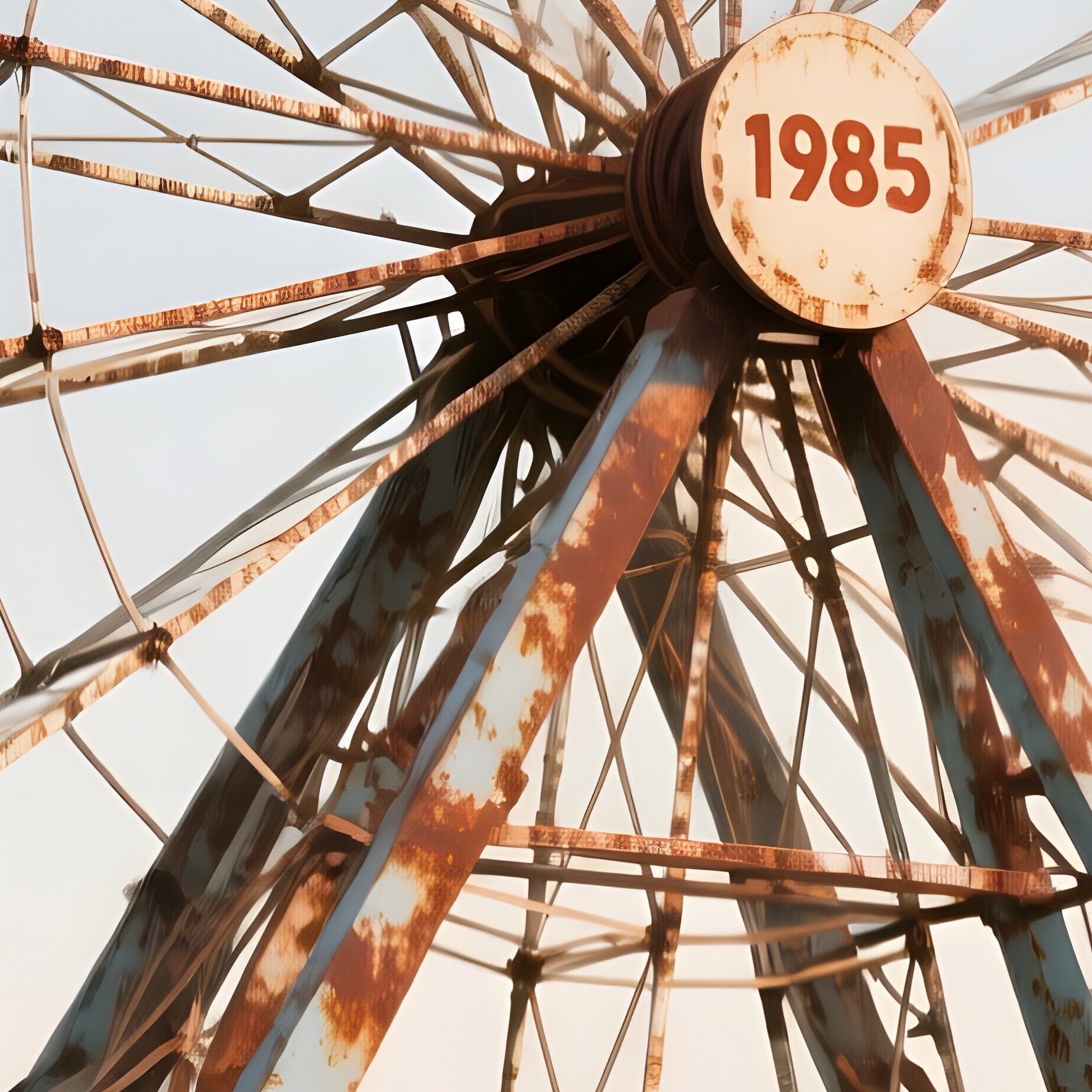1983  A Rusty Ferris Wheel Turning Slowly In A Provincial  Park Of Culture And Rest.  - Full Resolution Quality Preview