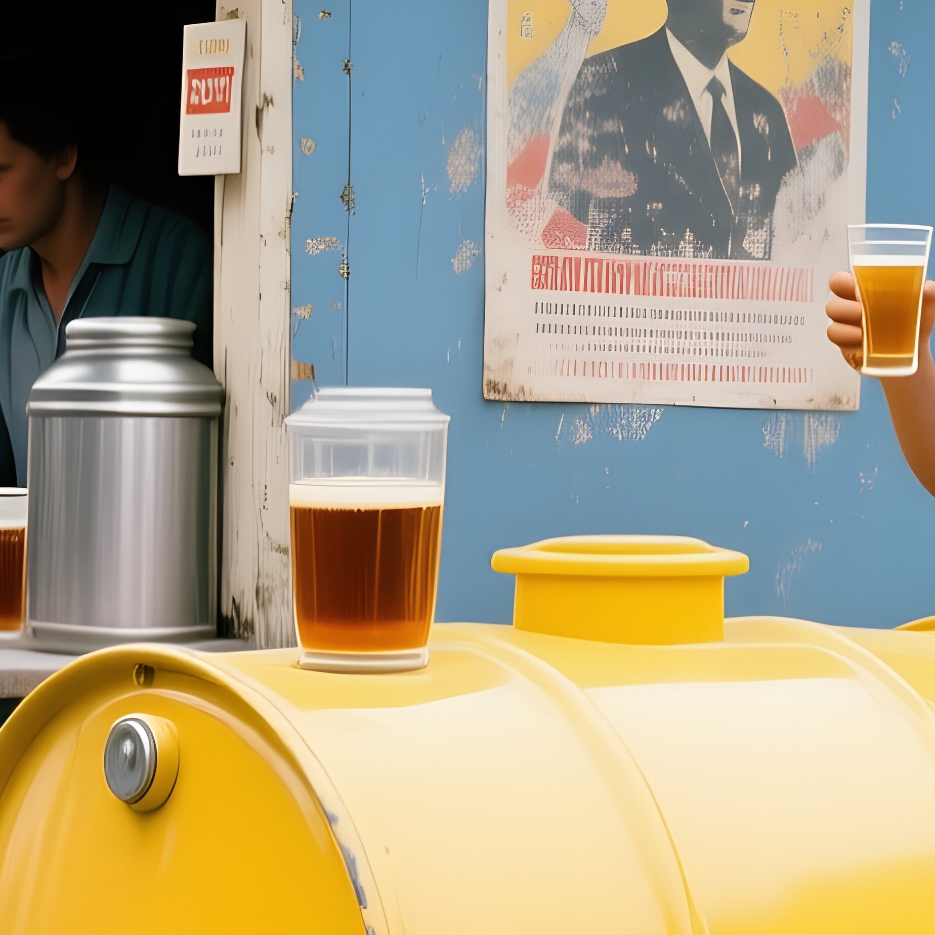 1983 Kiosk Kvass Yellow Tanker Barrel Street - Full Resolution Quality Preview