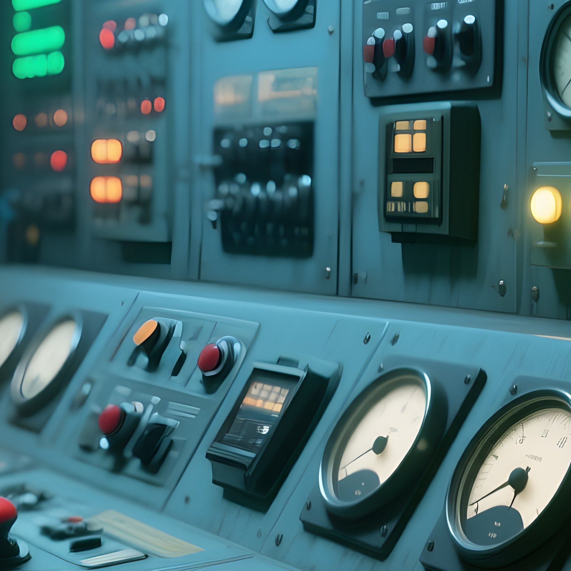 1983 Power Plant Control Room Analog Dials Blinking Lights - Full Resolution Quality Preview