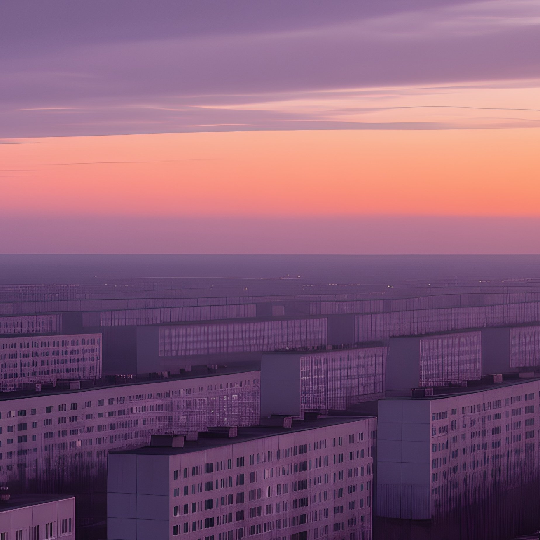 1984 High Rise Window Apartment Sea Dusk - Full Resolution Quality Preview