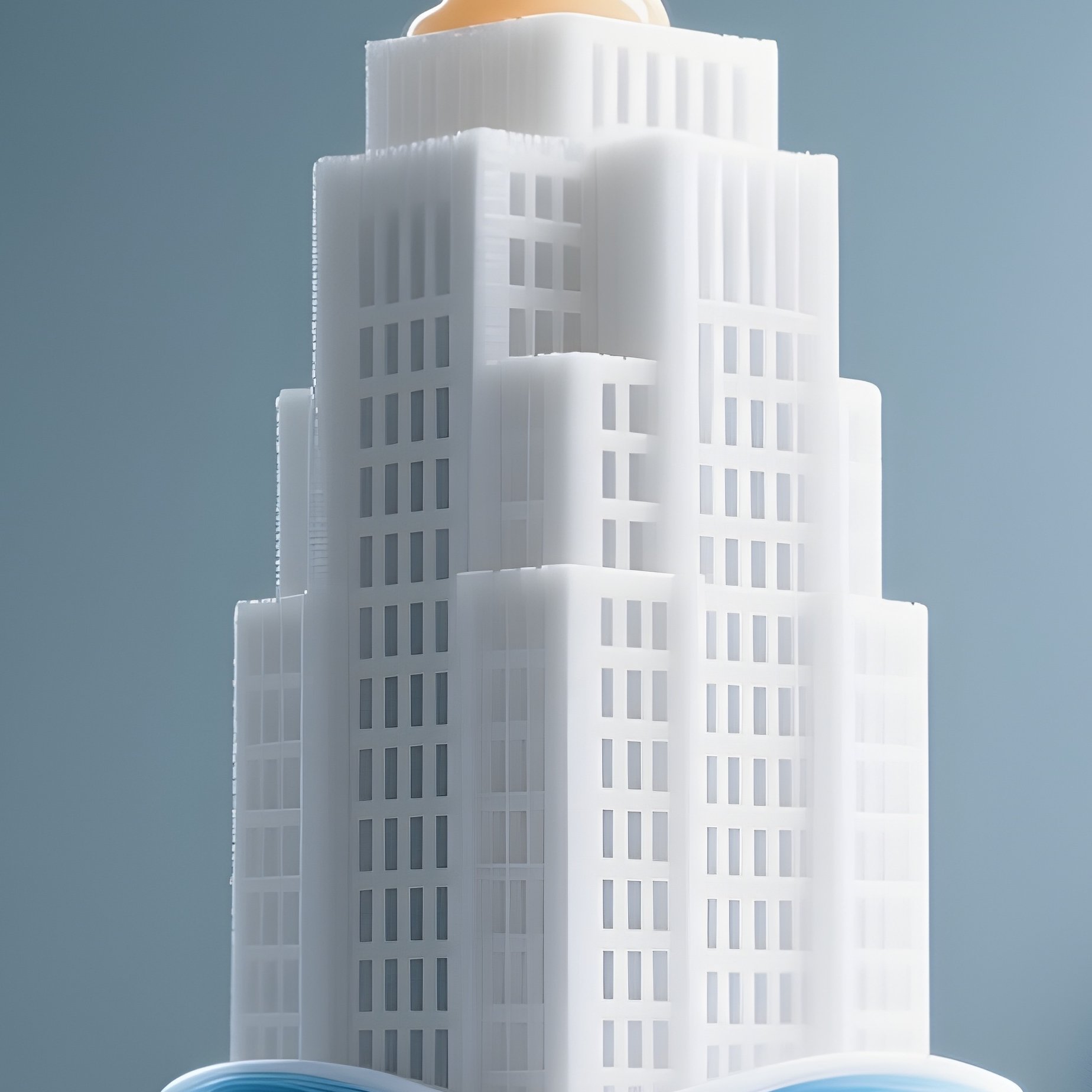 3D Printer Nozzle Building Skyscraper Model - Full Resolution Quality Preview