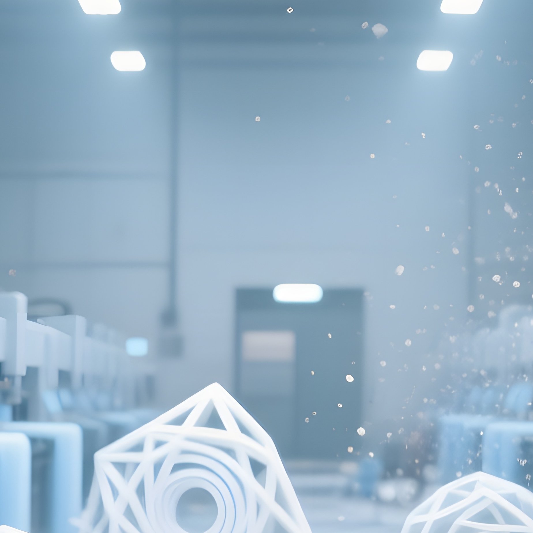 3D Printing Farm Industrial 3D Printers Building Complex Geometric Shapes - Full Resolution Quality Preview