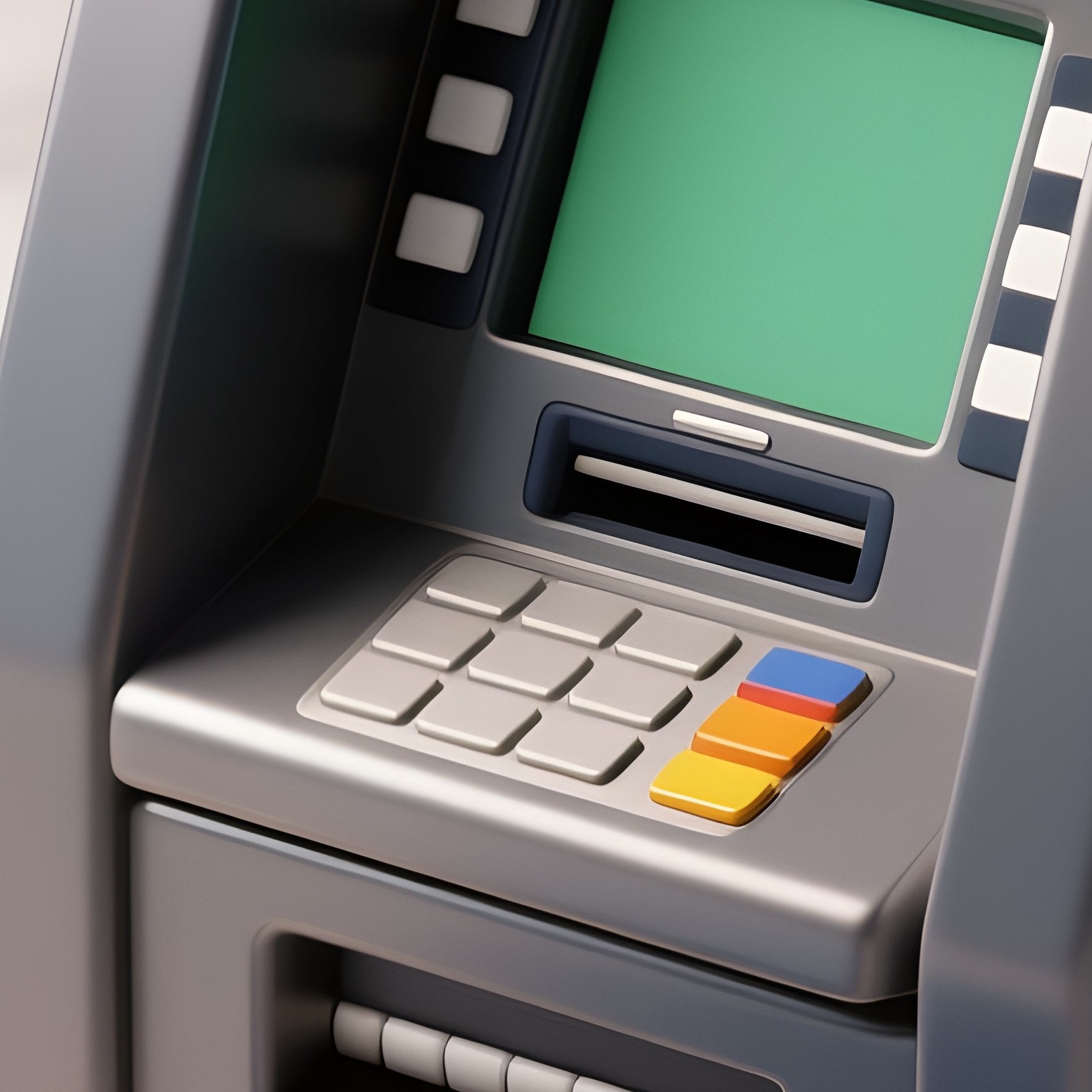 3D Rendered Atm Card Icon Standing Upright — Photorealistic Atm Card Lying On A Marble Surface - Full Resolution Quality Preview