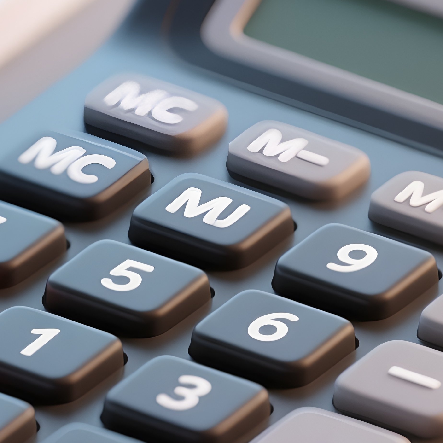 3D Rendered Calculator Icon — Photorealistic Calculator Beside Tax Documents - Full Resolution Quality Preview