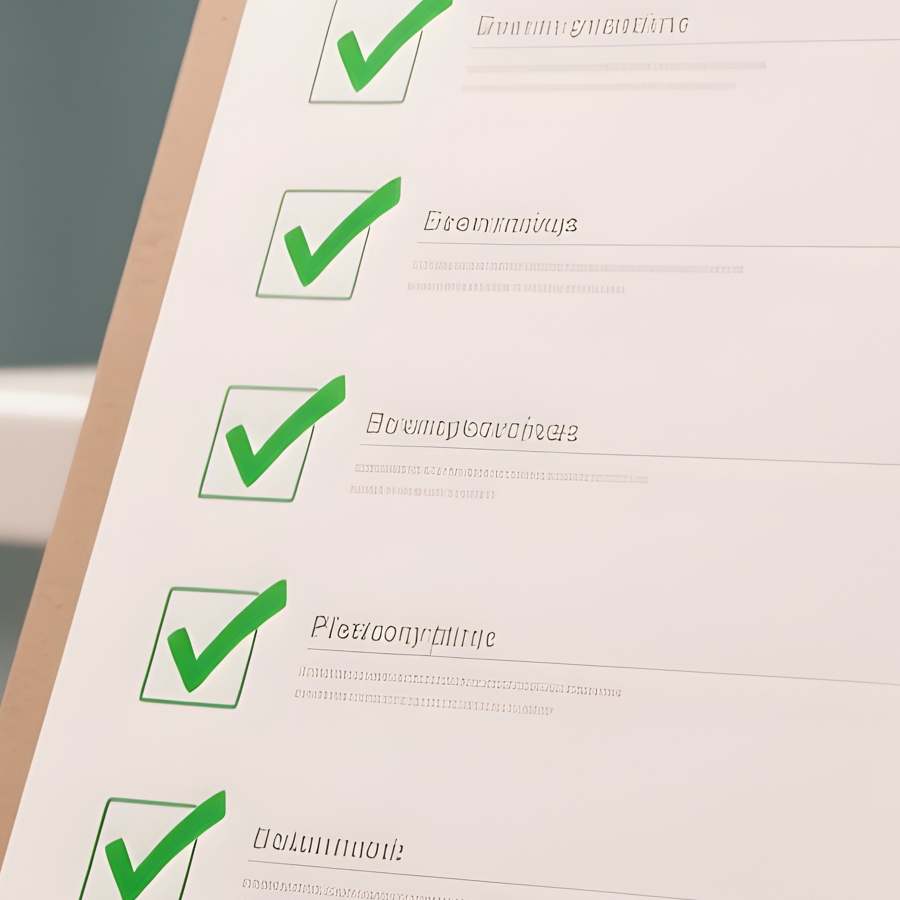 3D Rendered Clipboard With Checkmarks — Photorealistic Clipboard Resting On Hospital Reception Desk - Full Resolution Quality Preview