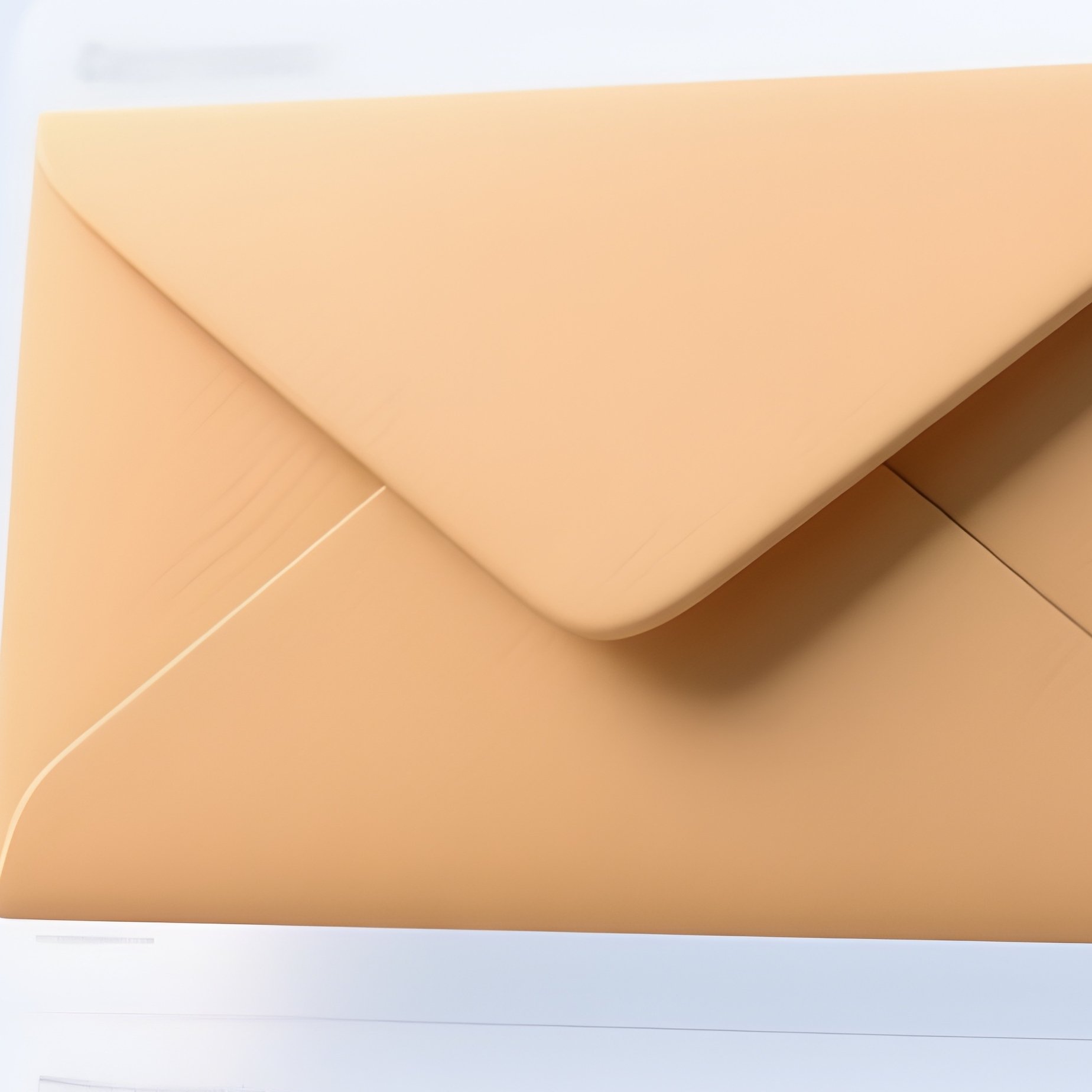 3D Rendered Envelope With Notification Bubble — Photorealistic Email Inbox Shown On A Screen - Full Resolution Quality Preview
