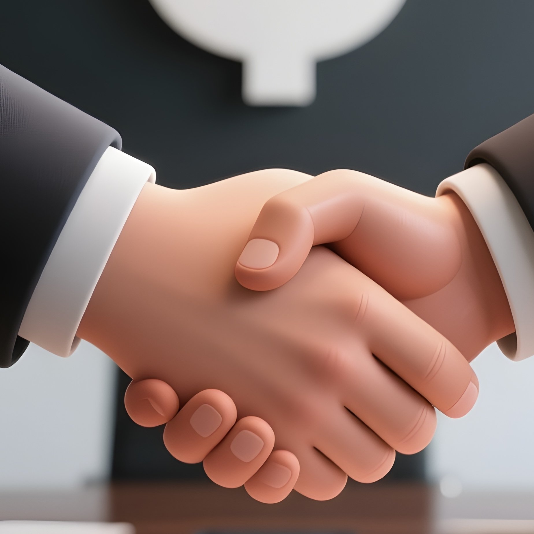 3D Rendered Handshake Contract Symbol — Photorealistic Printed Contract On A Boardroom Table - Full Resolution Quality Preview