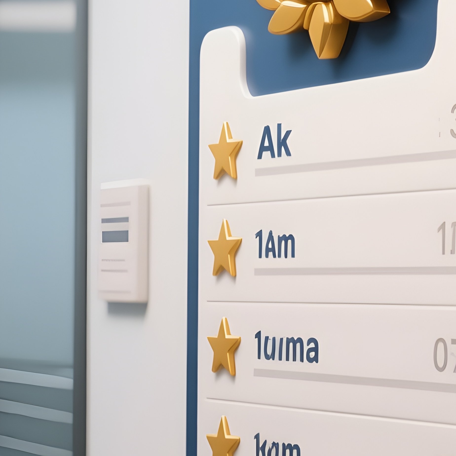 3D Rendered Leaderboard Icon — Photorealistic Achievement Board In A Company Hallway - Full Resolution Quality Preview