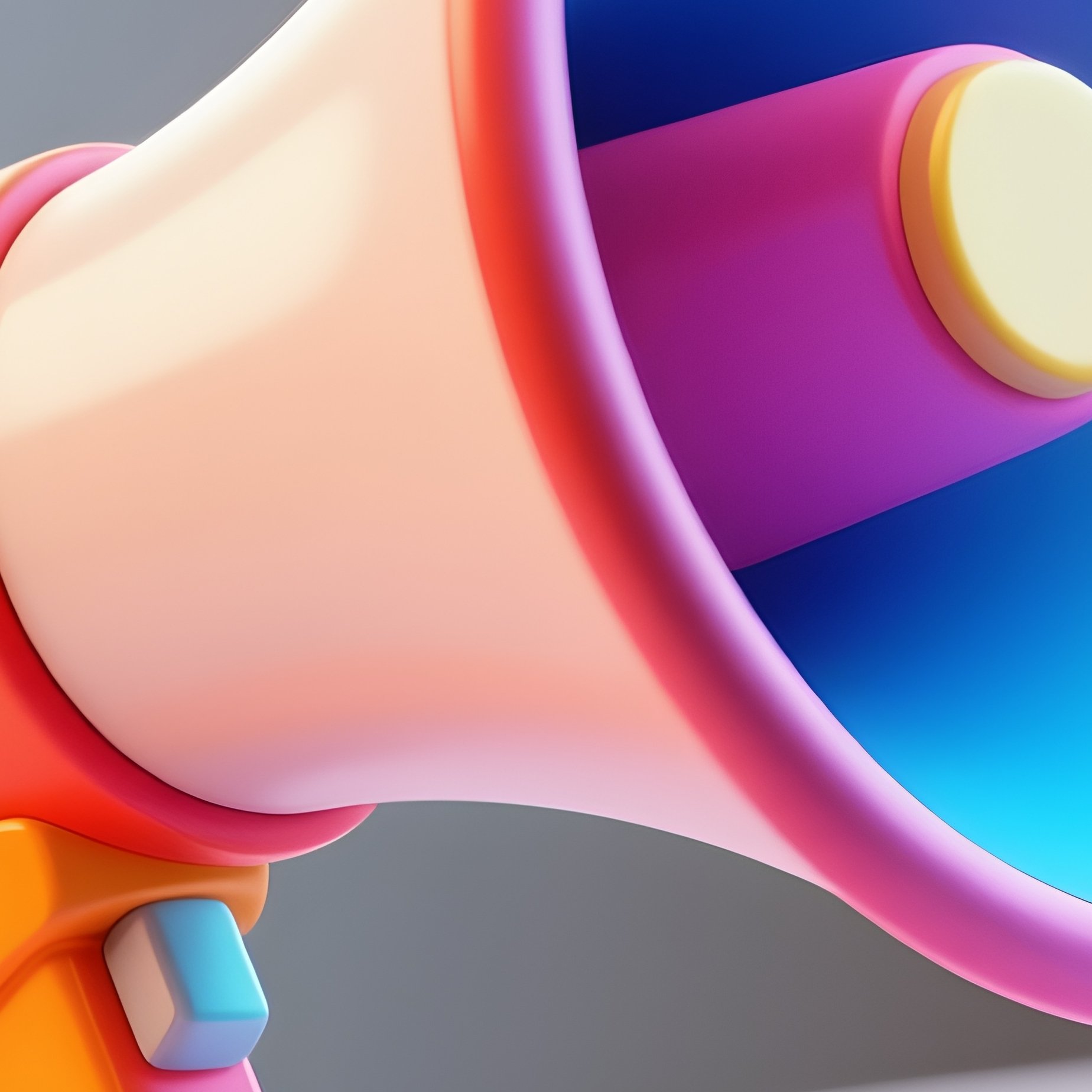 3D Rendered Megaphone Icon With Vibrant Colors — Photorealistic Loudspeaker Resting On A Press Table - Full Resolution Quality Preview