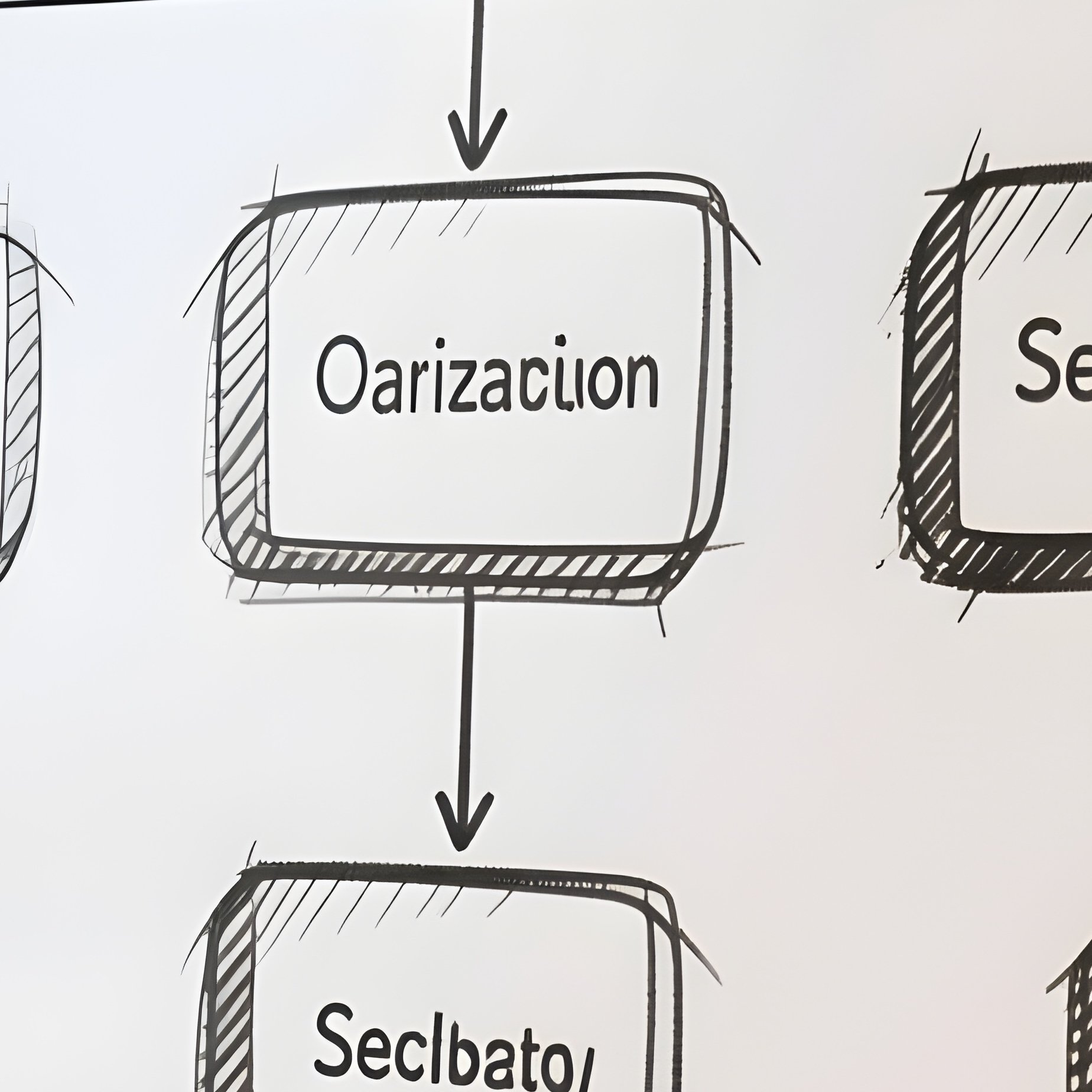3D Rendered Organization Chart Icon — Photorealistic Whiteboard With Corporate Hierarchy Sketch - Full Resolution Quality Preview