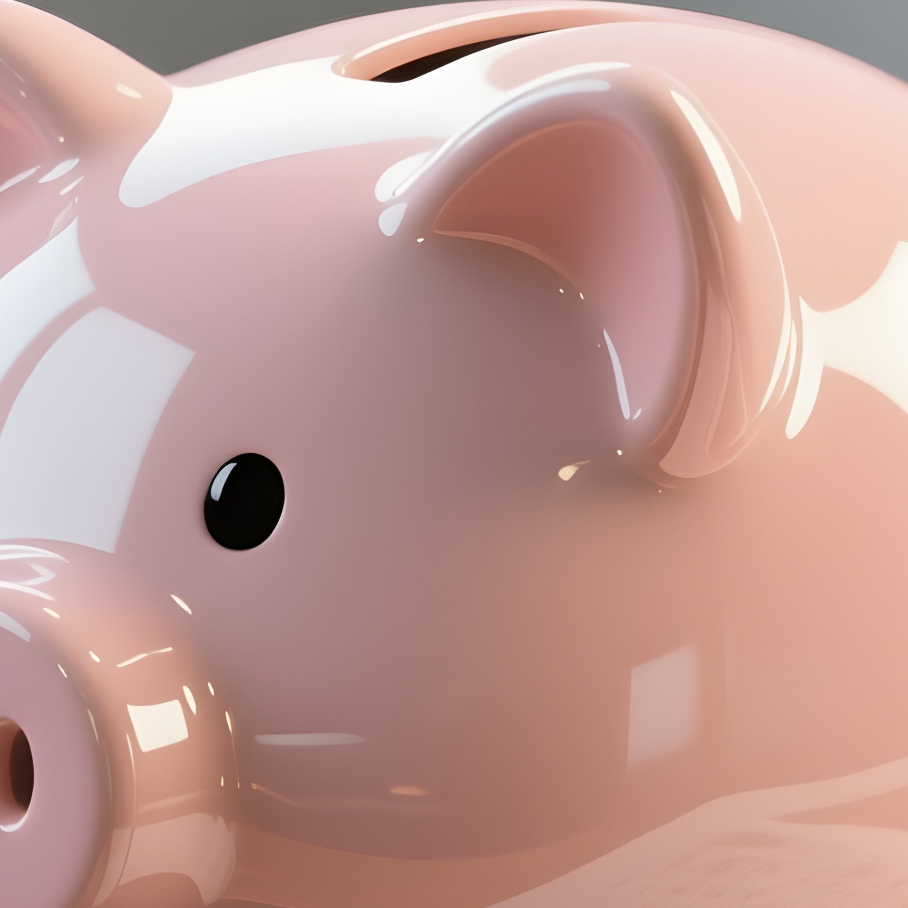 3D Rendered Piggy Bank Icon In Glossy Plastic — Photorealistic Ceramic Piggy Bank On An Accountant’S Desk - Full Resolution Quality Preview