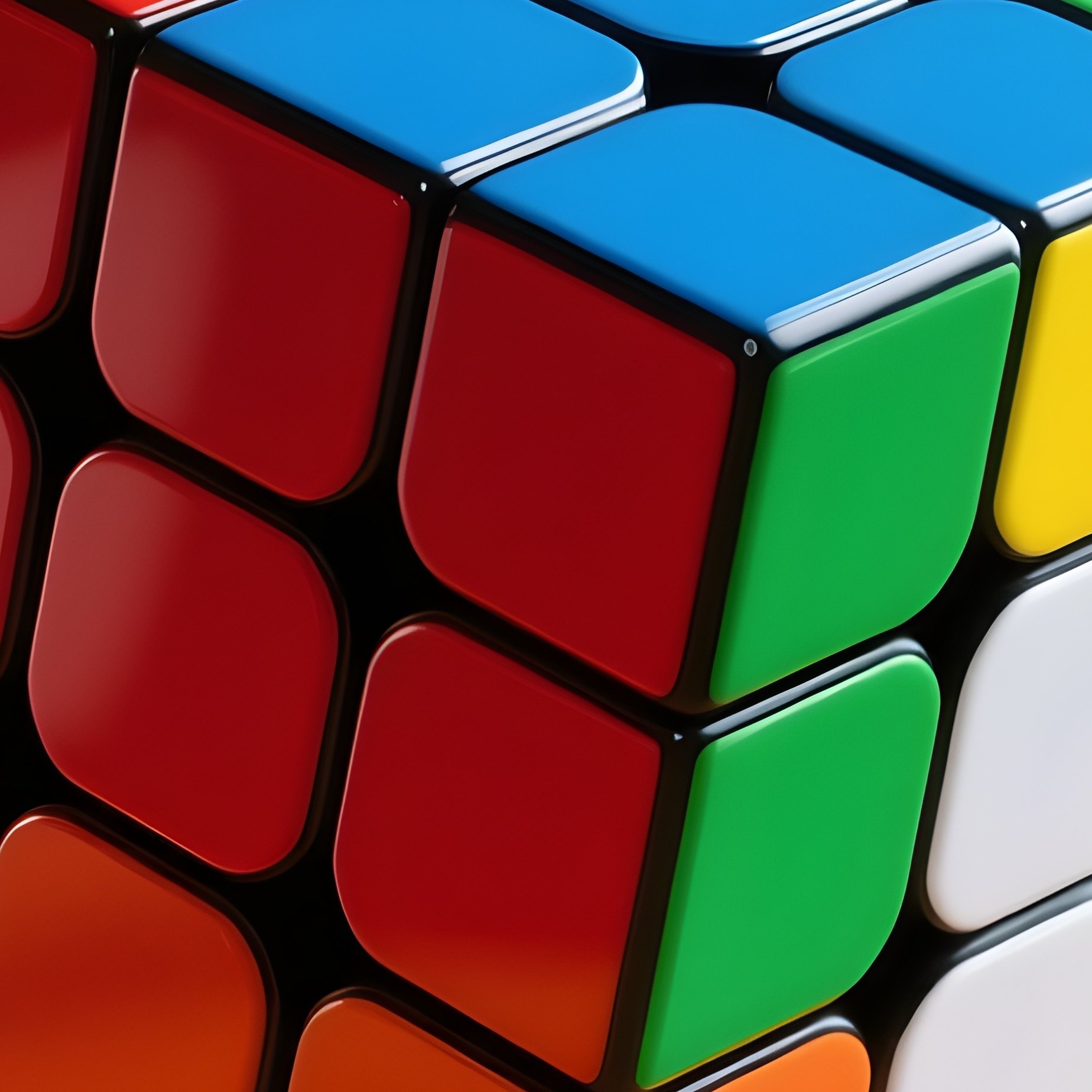 3D Rendered Puzzle Cube Assembling Itself Photorealistic Rubiks Cube On Office Shelf - Full Resolution Quality Preview
