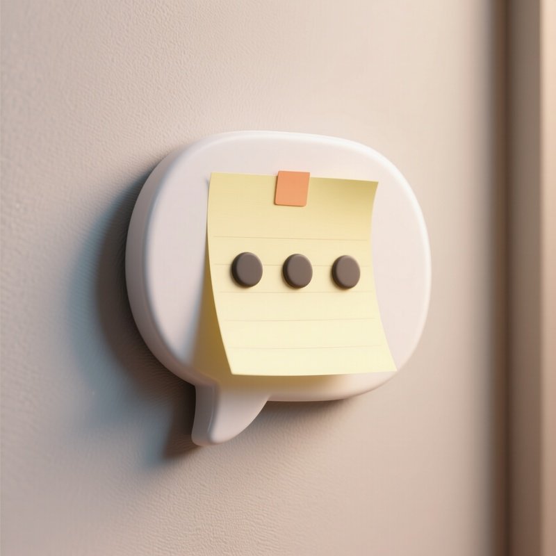 3D Rendered Speech Bubble Icon With Smooth Curves — Photorealistic Sticky Note Conversation Bubbles On A Wall