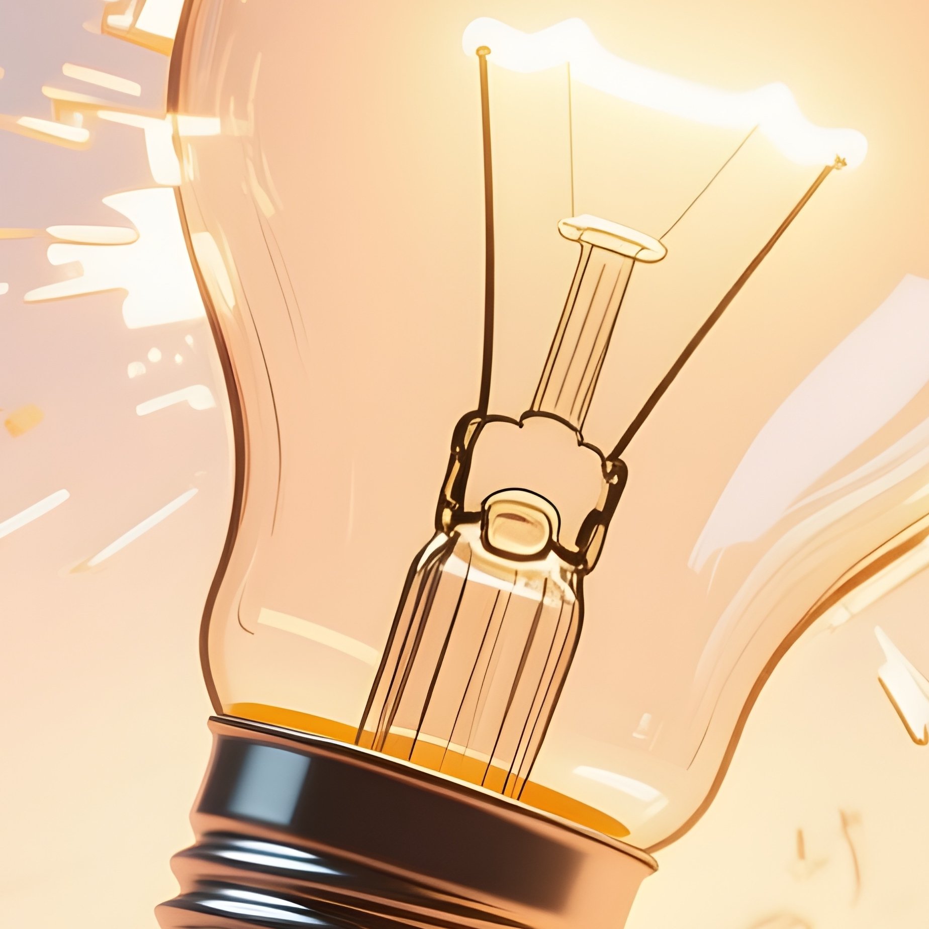 3D Rendered Startup Lightbulb Burst — Photorealistic Warm Idea Sketch On Notebook Paper - Full Resolution Quality Preview