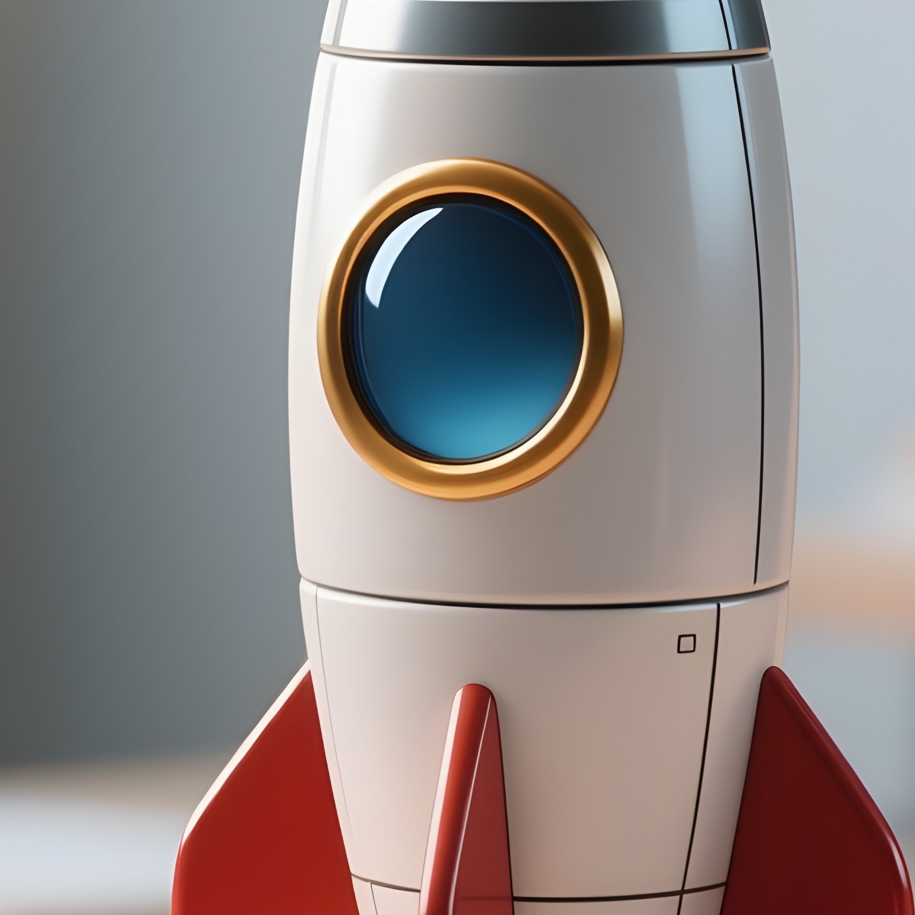 3D Rendered Startup Rocket Symbol — Photorealistic Small Rocket Model On A Designer’S Desk - Full Resolution Quality Preview