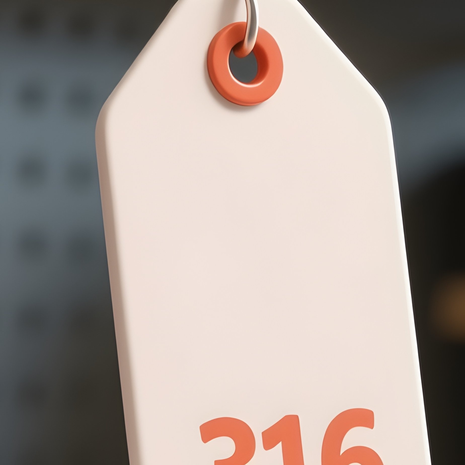 3D Rendered Tag Icon With Smooth Edges — Photorealistic Price Tag On A Merchandise Shelf - Full Resolution Quality Preview