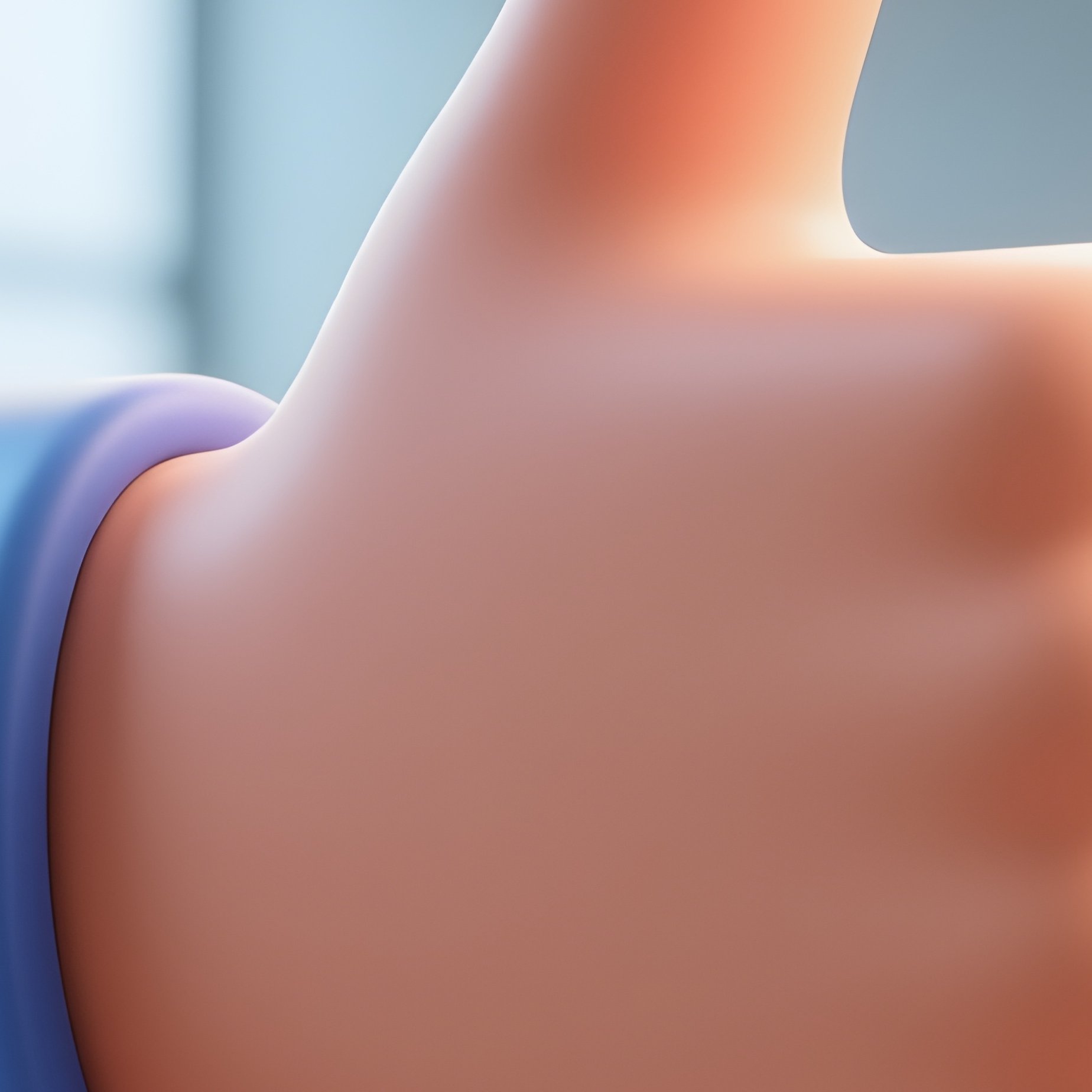 3D Rendered Thumbs Up Symbol Hovering — Photorealistic Thumbs Up Gesture From A Colleague In An Office - Full Resolution Quality Preview