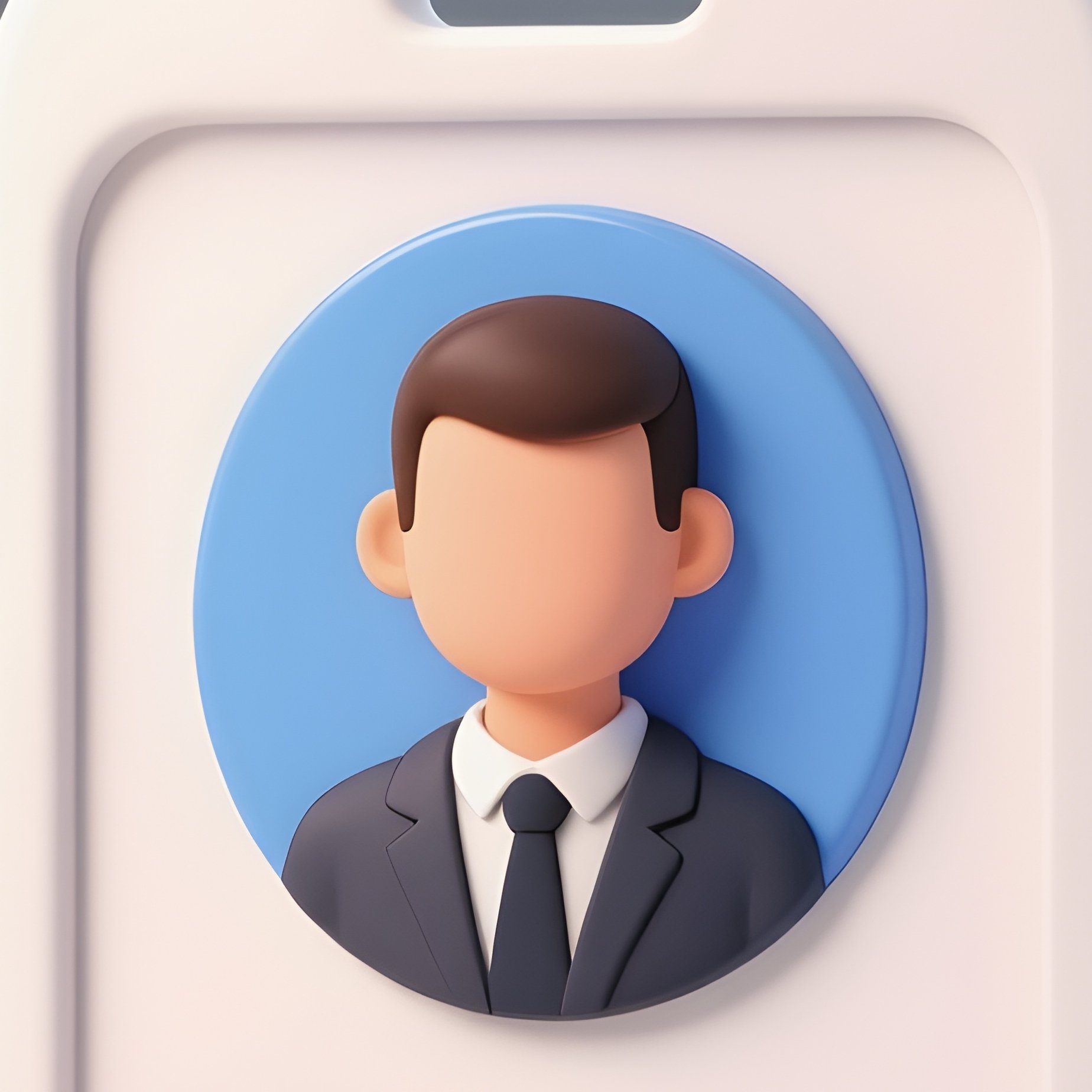 3D Rendered User Icon With Clean Round Shapes — Photorealistic Employee Id Photo Hanging From A Lanyard - Full Resolution Quality Preview