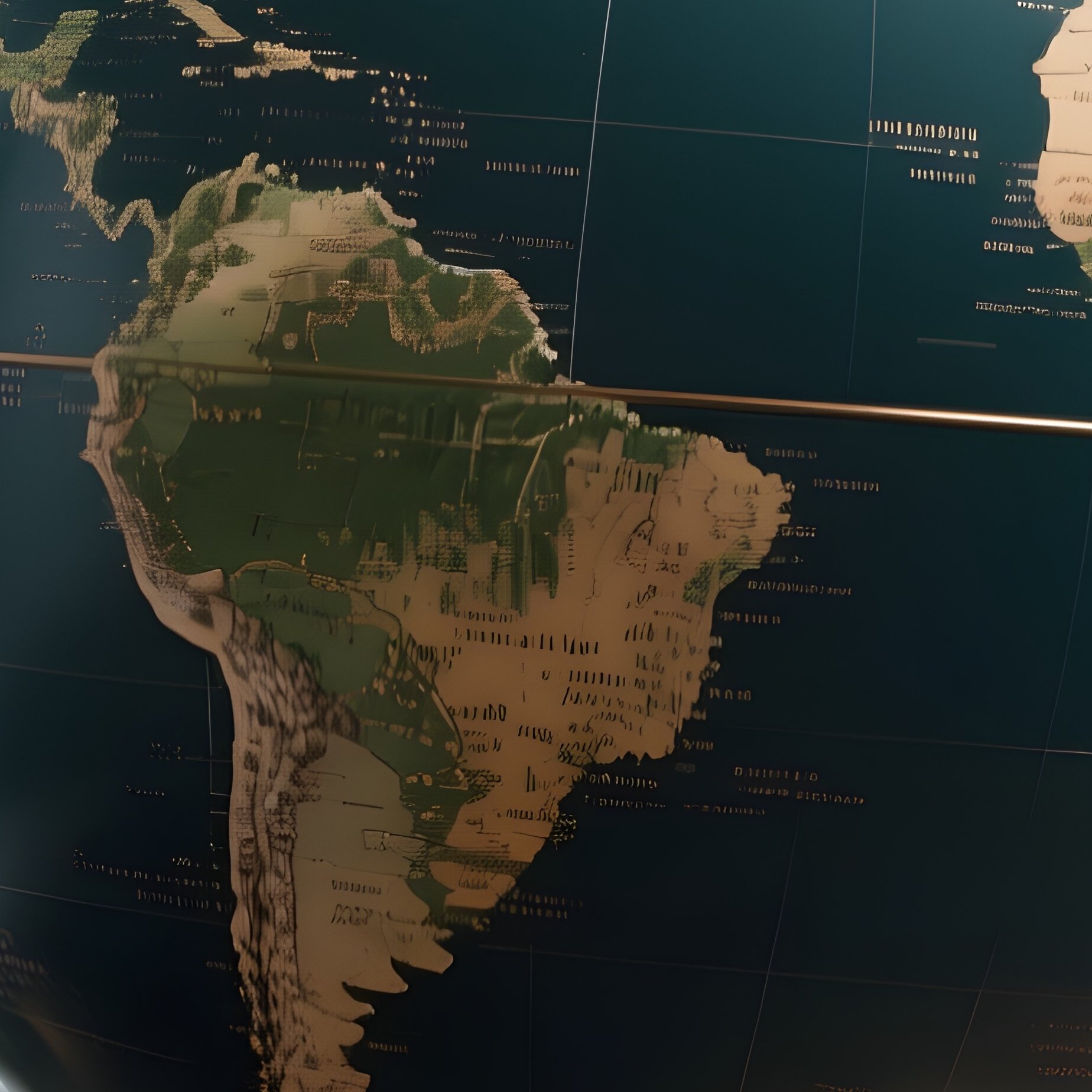 3D Rendered World Globe Rotating On A Pedestal — Photorealistic Physical Globe On A Ceo’S Office Desk - Full Resolution Quality Preview