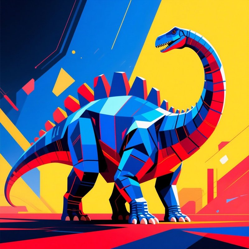 A Abstract Digital Art Of An Apatosaurus