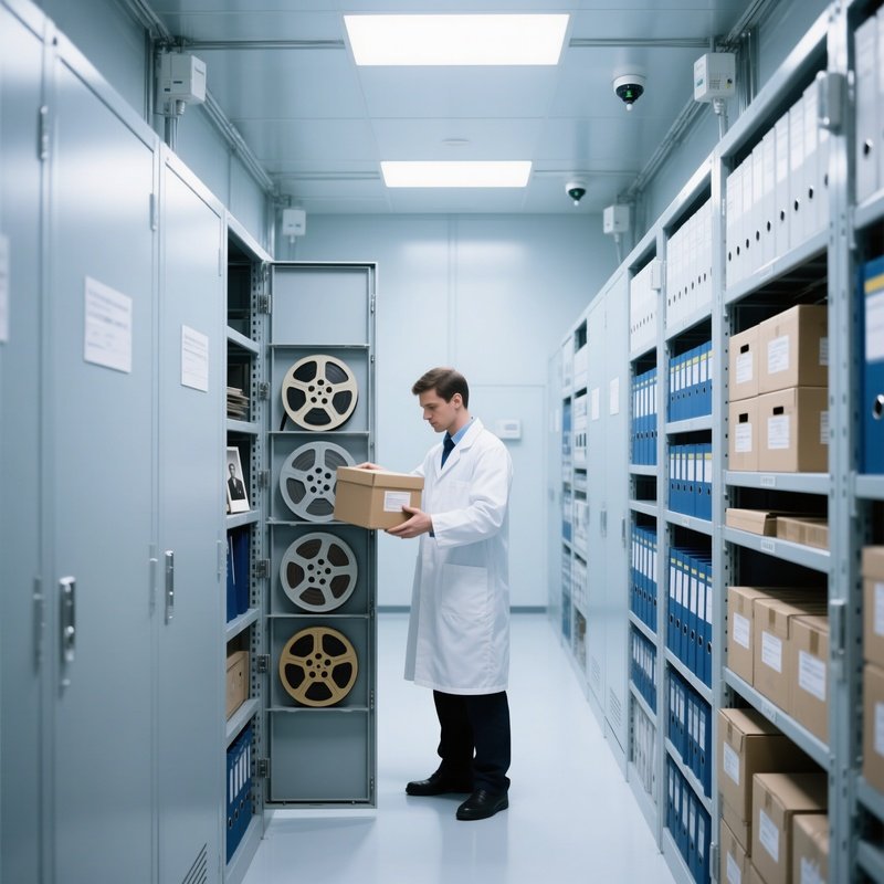 A Archival Room With Records And Archival Storage Units