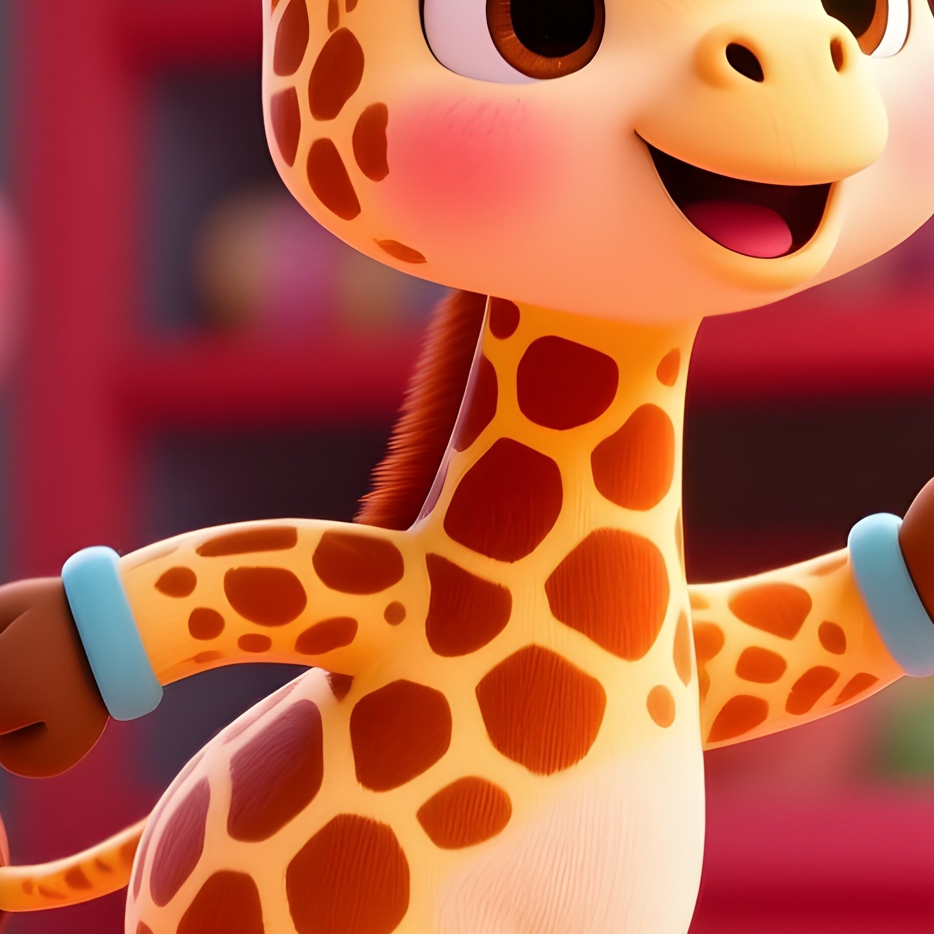 A Baby Giraffe Roller Skating Through A Candy Store - Full Resolution Quality Preview