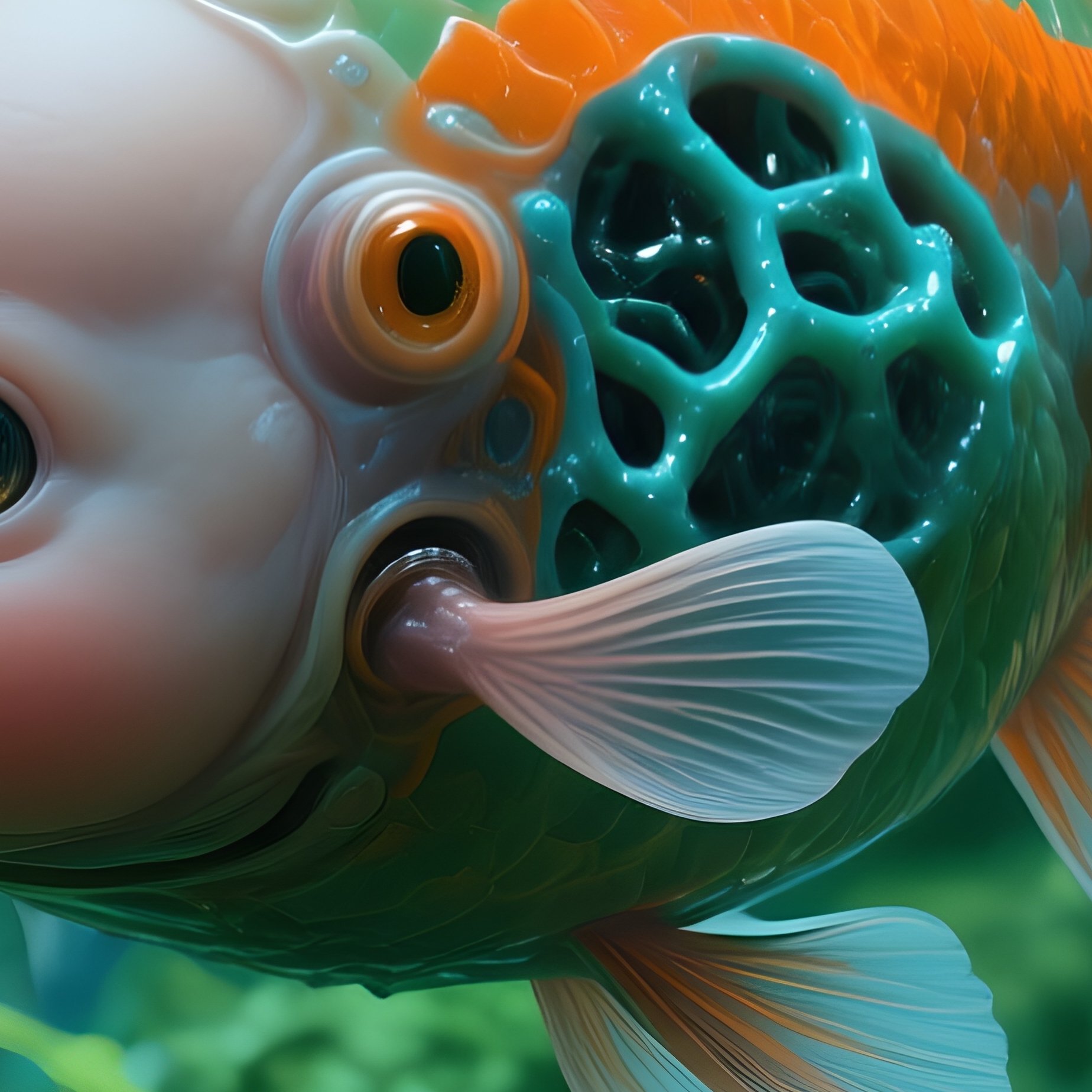 A Baby Guppy Hiding In Dense Plant Cover Science Fiction - Full Resolution Quality Preview