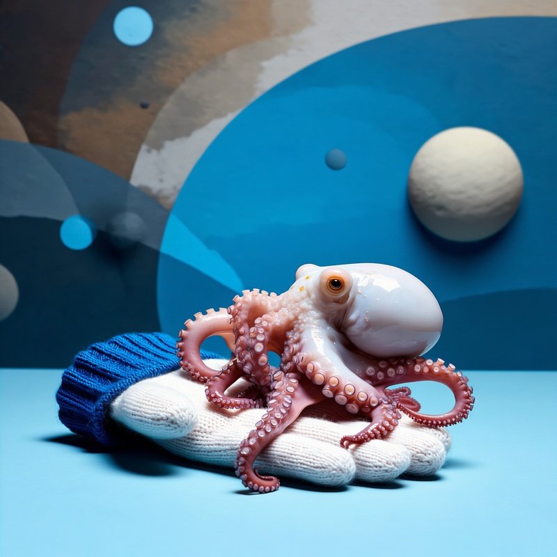 A Baby Octopus Wearing Mittens 3
