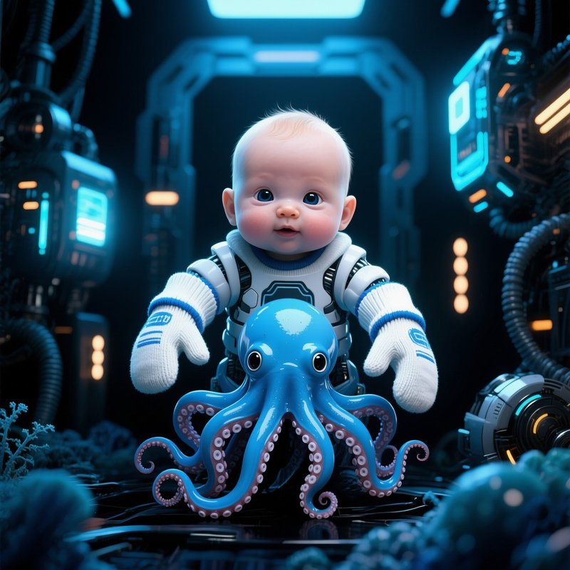 A Baby Octopus Wearing Mittens 4