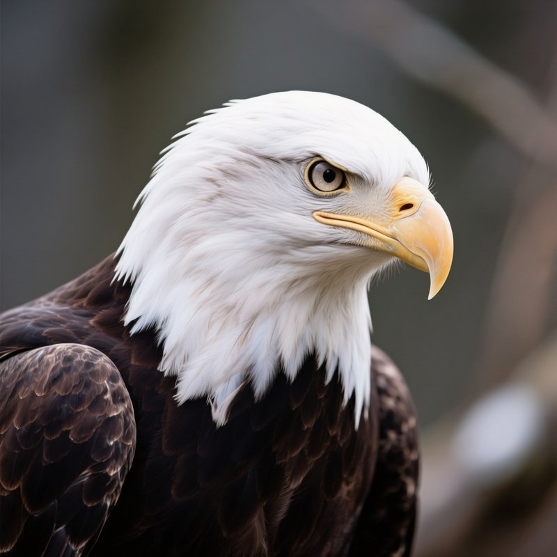A Bald Eagle Head With Curious Expression