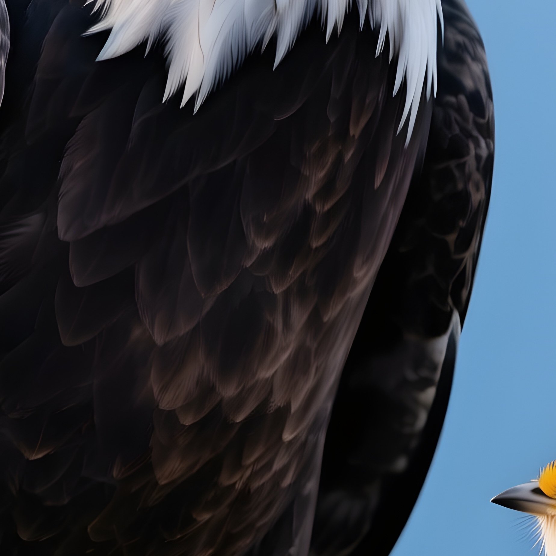 A Bald Eagle Perching Near Another Bird In Harmony - Full Resolution Quality Preview