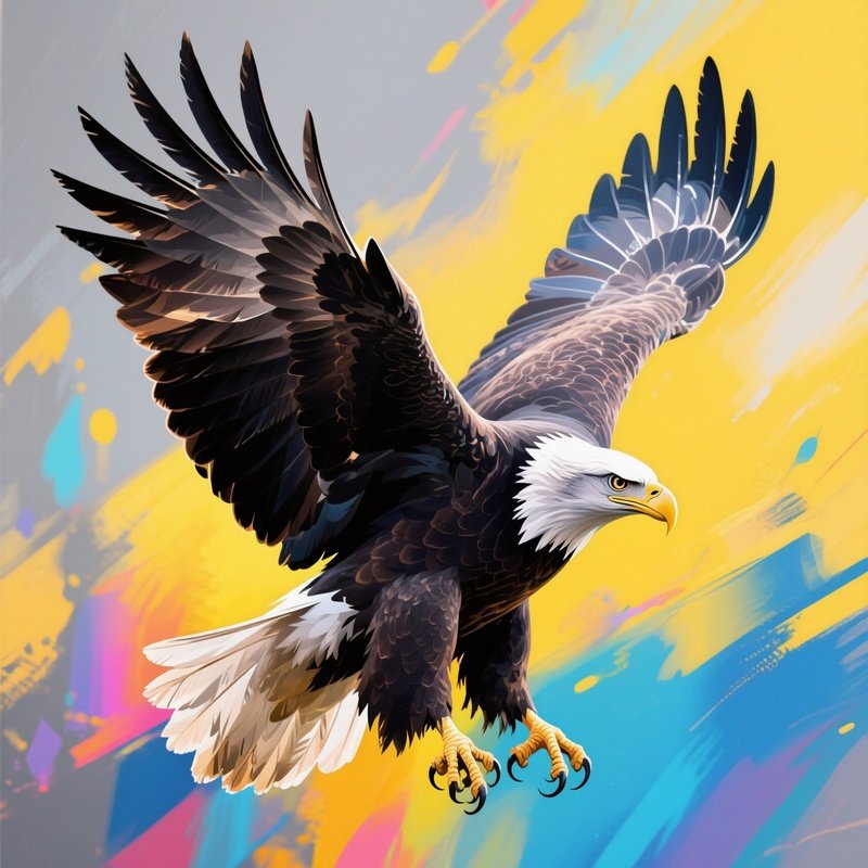 A Bald Eagle Spreading Feathers In A Proud Display Digital Art