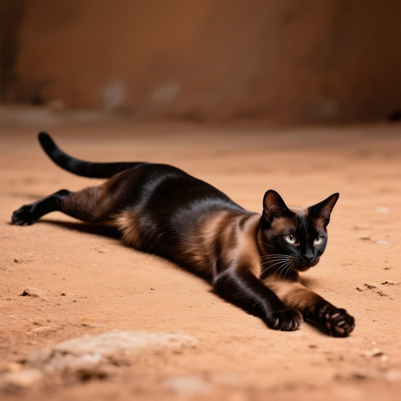 A Balinese Cat In Superman Pose