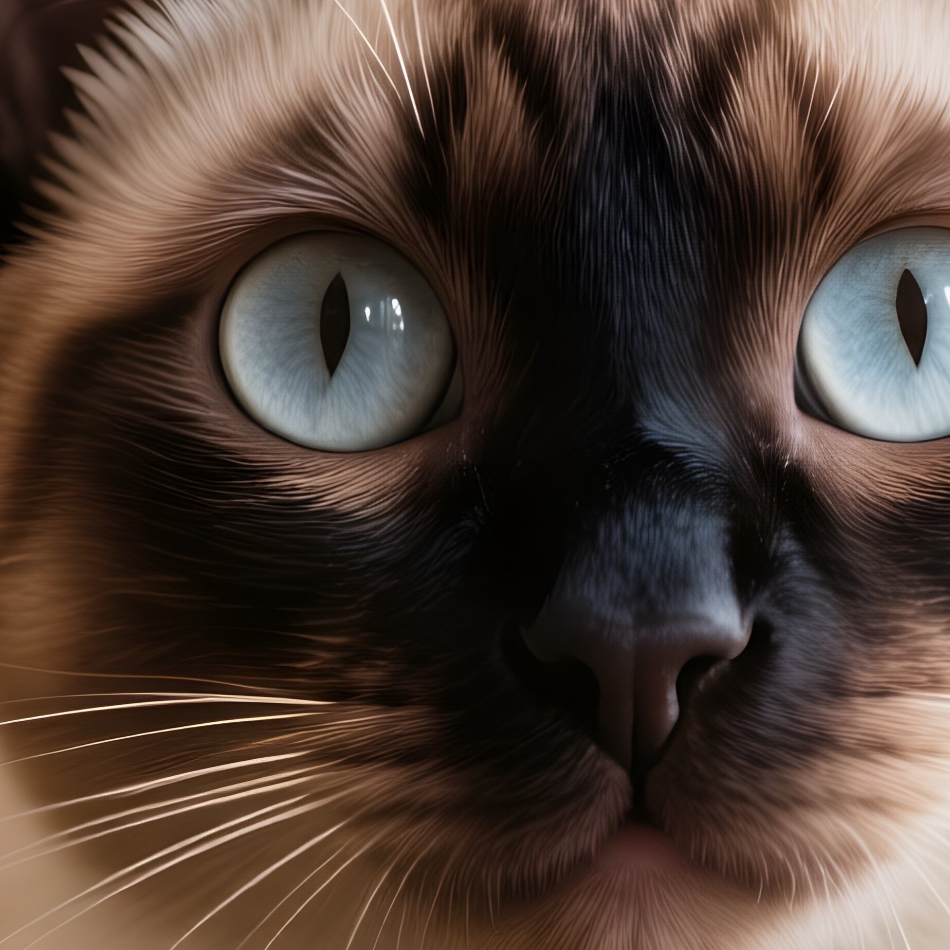 A Balinese Cat Peeking Over Couch Edge - Full Resolution Quality Preview