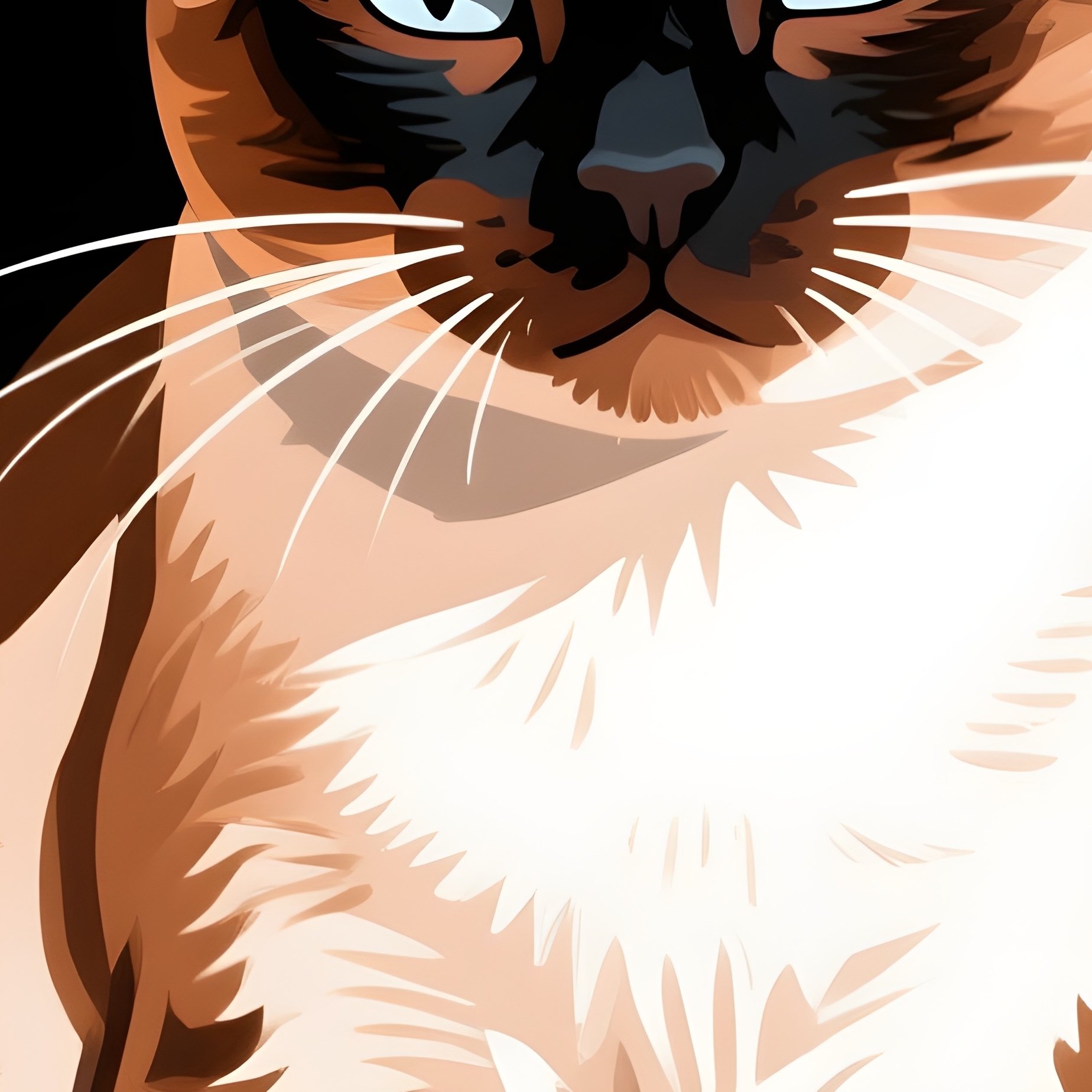 A Balinese Cat Sitting In A Too Small Container Artwork - Full Resolution Quality Preview