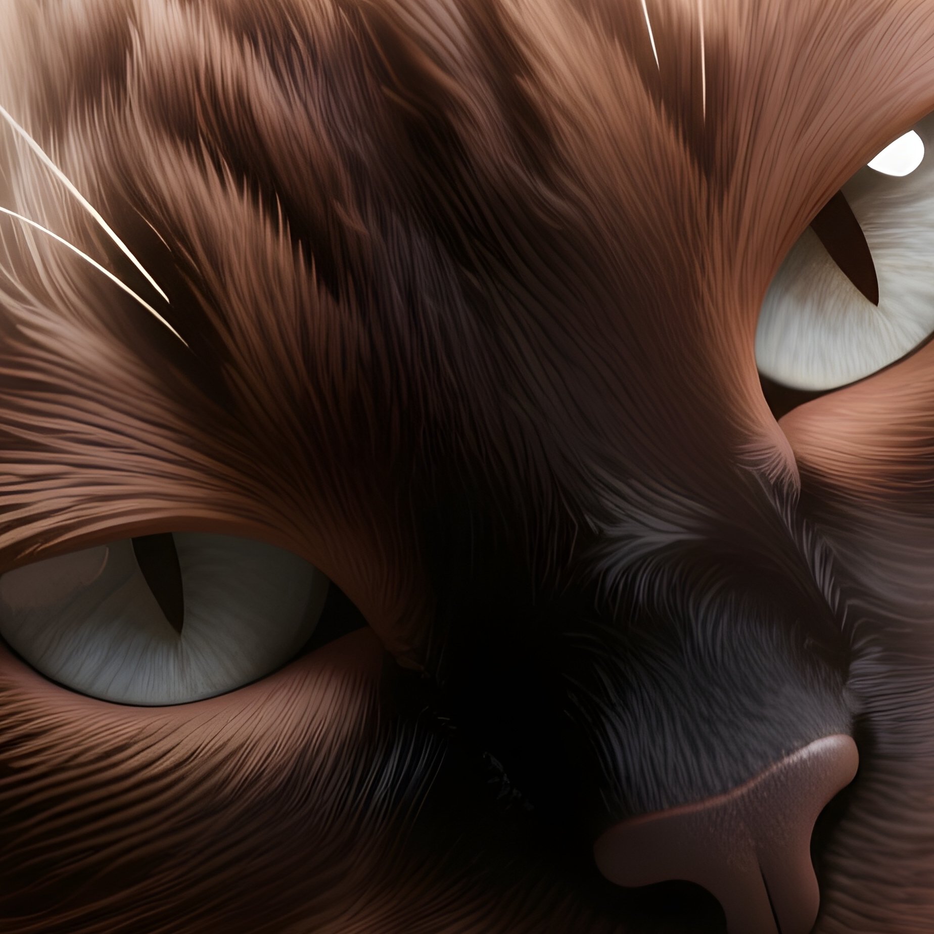 A Balinese Chin Cat Resting On A Paw 3D Rendering - Full Resolution Quality Preview