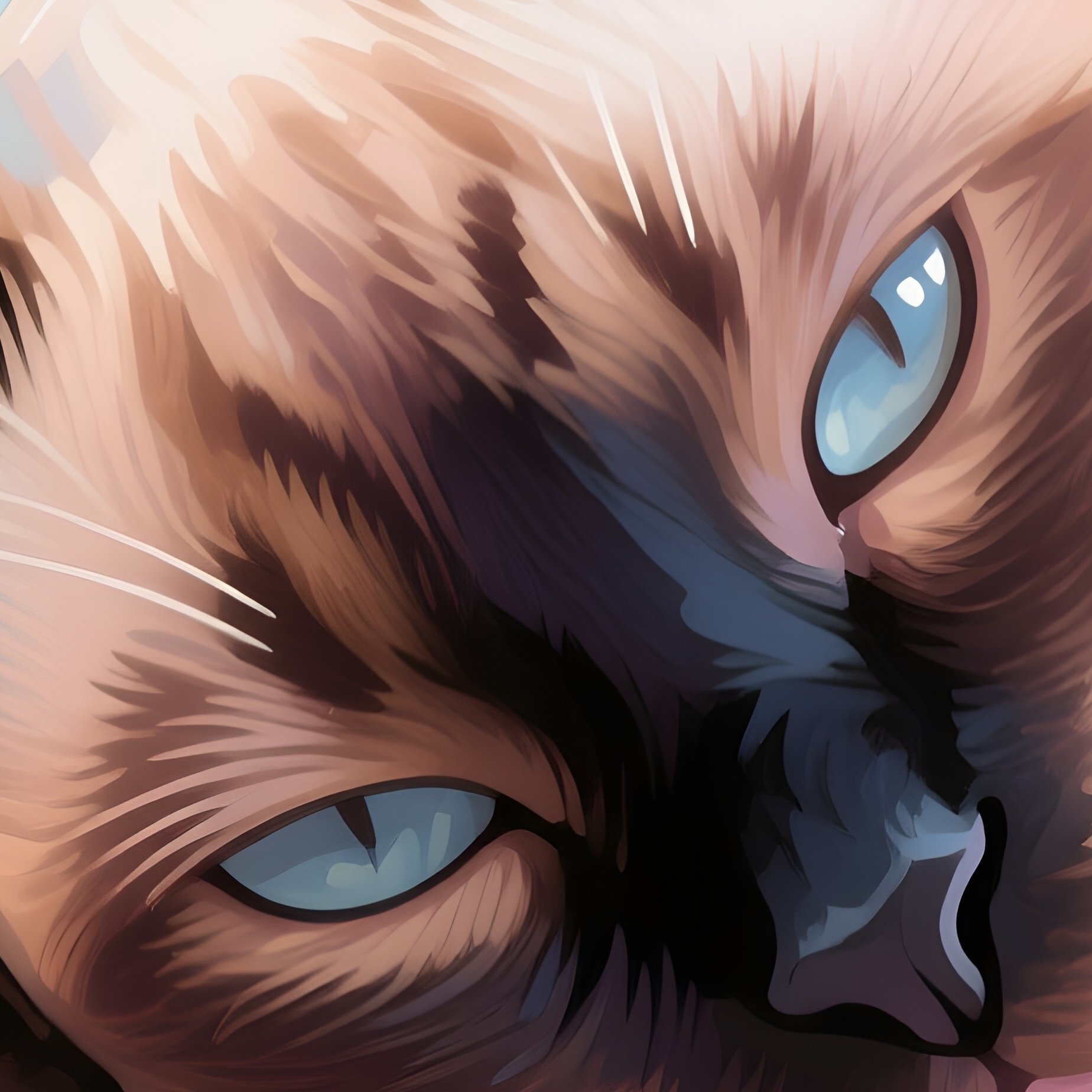 A Balinese Chin Cat Resting On A Paw Abstract Art - Full Resolution Quality Preview