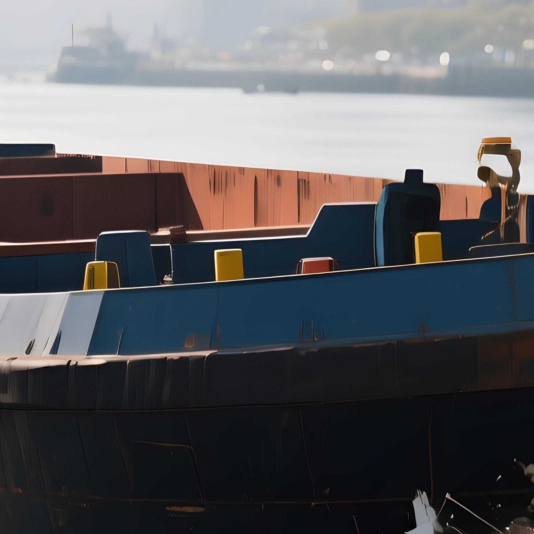 A Barge Removing Debris From A City Waterfront Area - Full Resolution Quality Preview