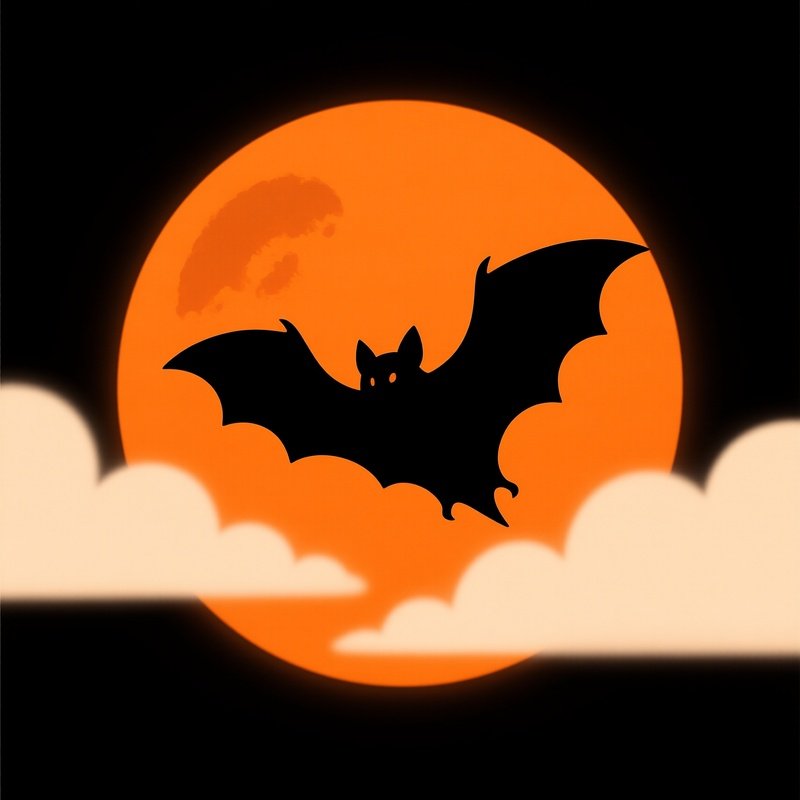 A Bat Silhouette Against A Full Moon Halloween Bat