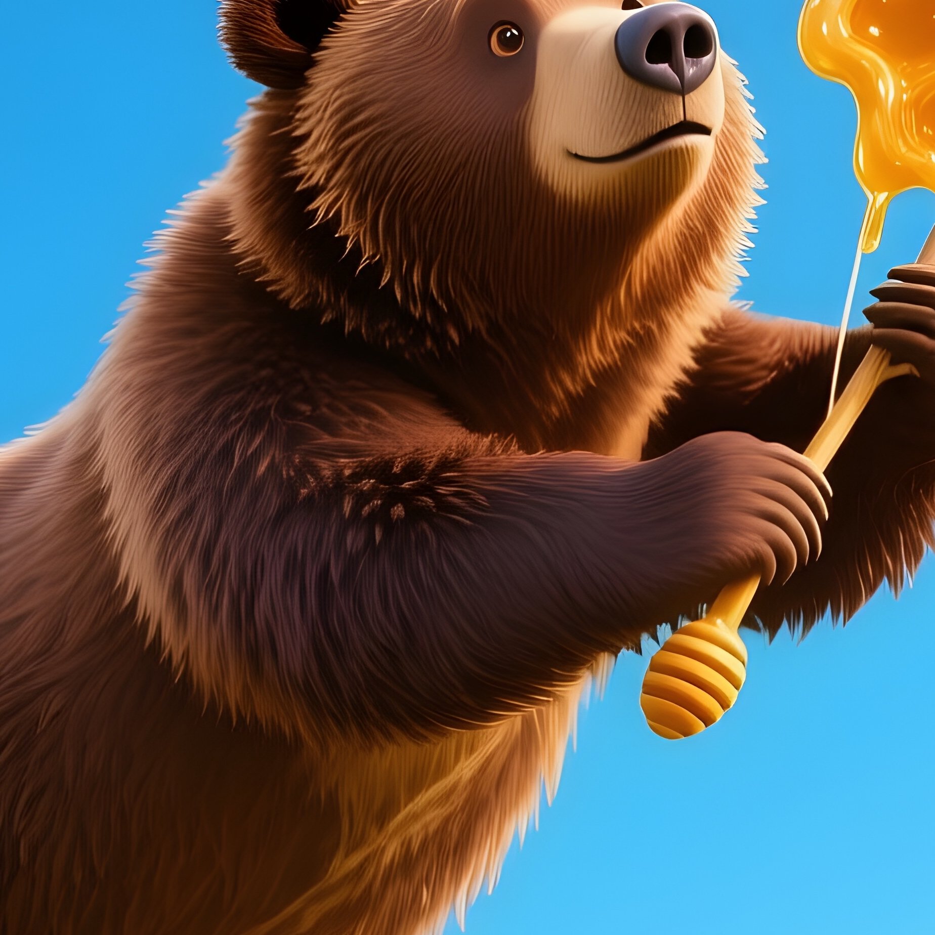 A Bear Flying A Honey Shaped Kite - Full Resolution Quality Preview