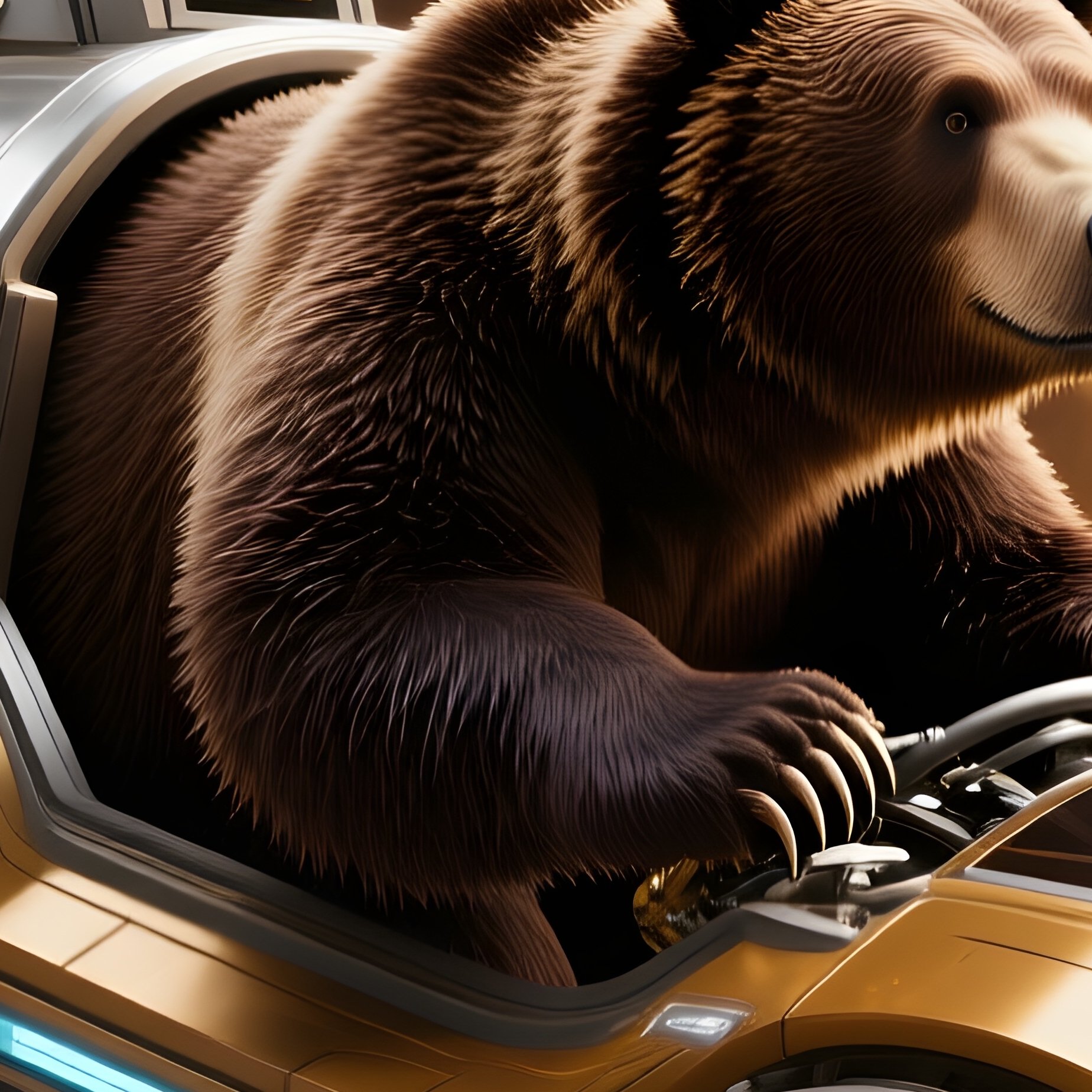 A Bear Flying A Honey Shaped Kite Science Fiction - Full Resolution Quality Preview