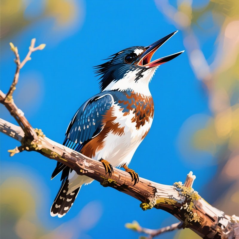 A Belted Kingfisher Artwork