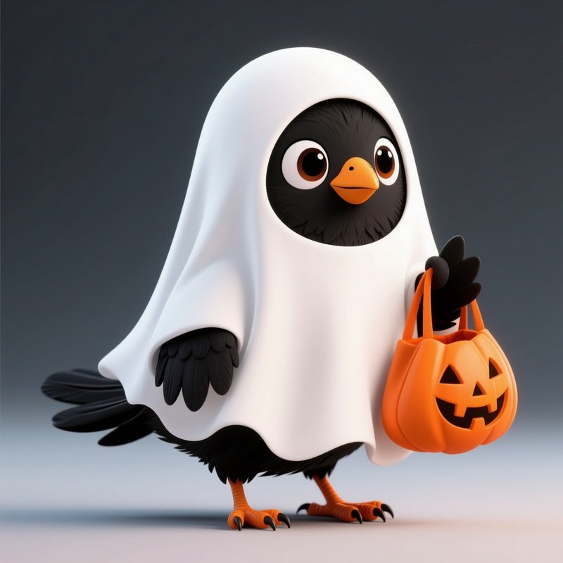 A Bird Dressed As A Ghost For Halloween Halloween Bird