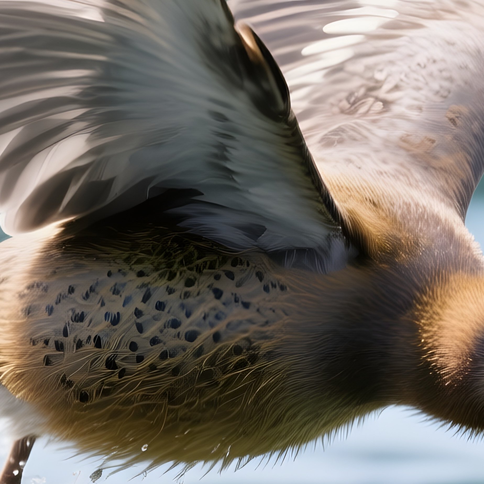 A Bird Kiwi Diving Toward Shimmering Water - Full Resolution Quality Preview