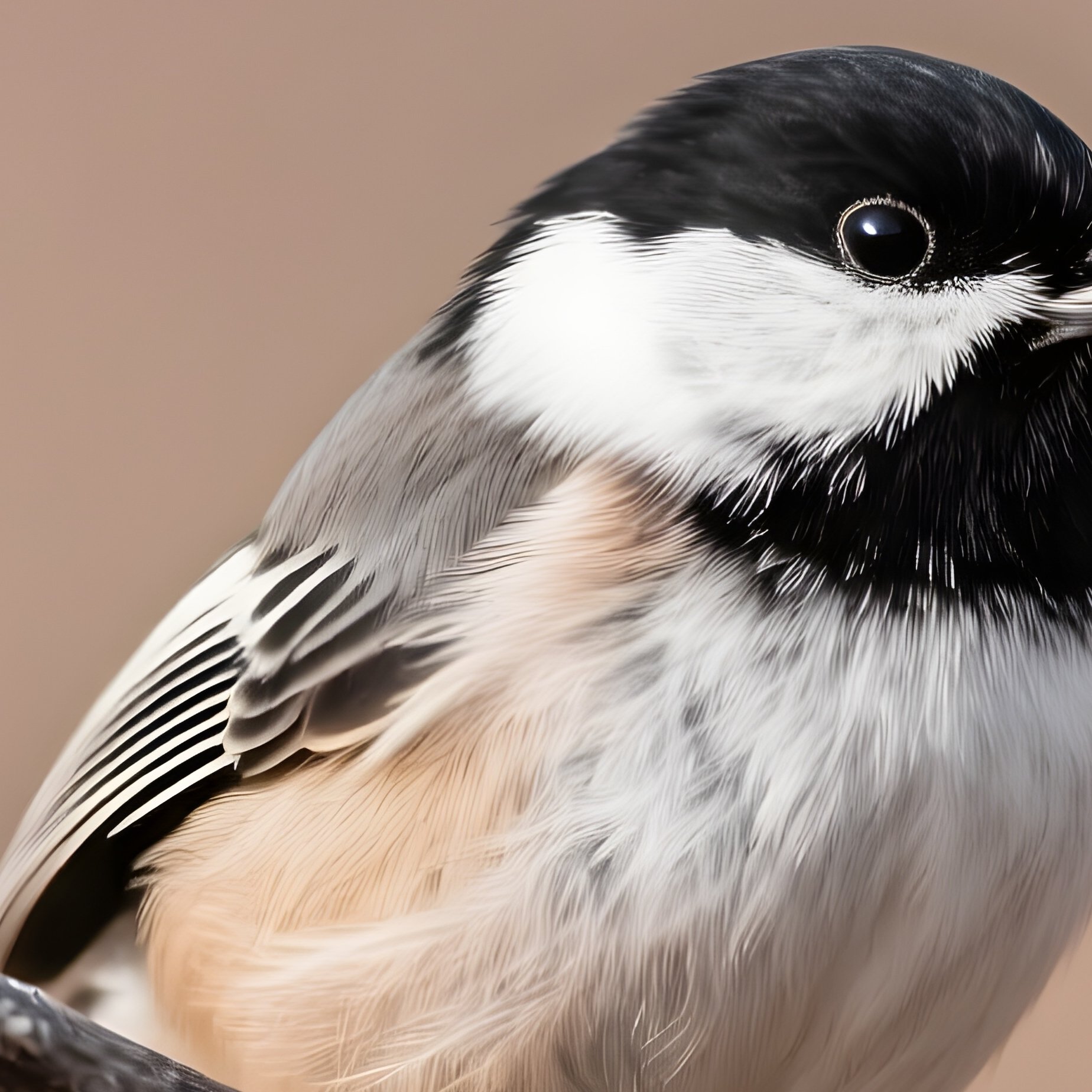 A Black Capped Chickadee Bird Sitting On A Bare Branch - Full Resolution Quality Preview