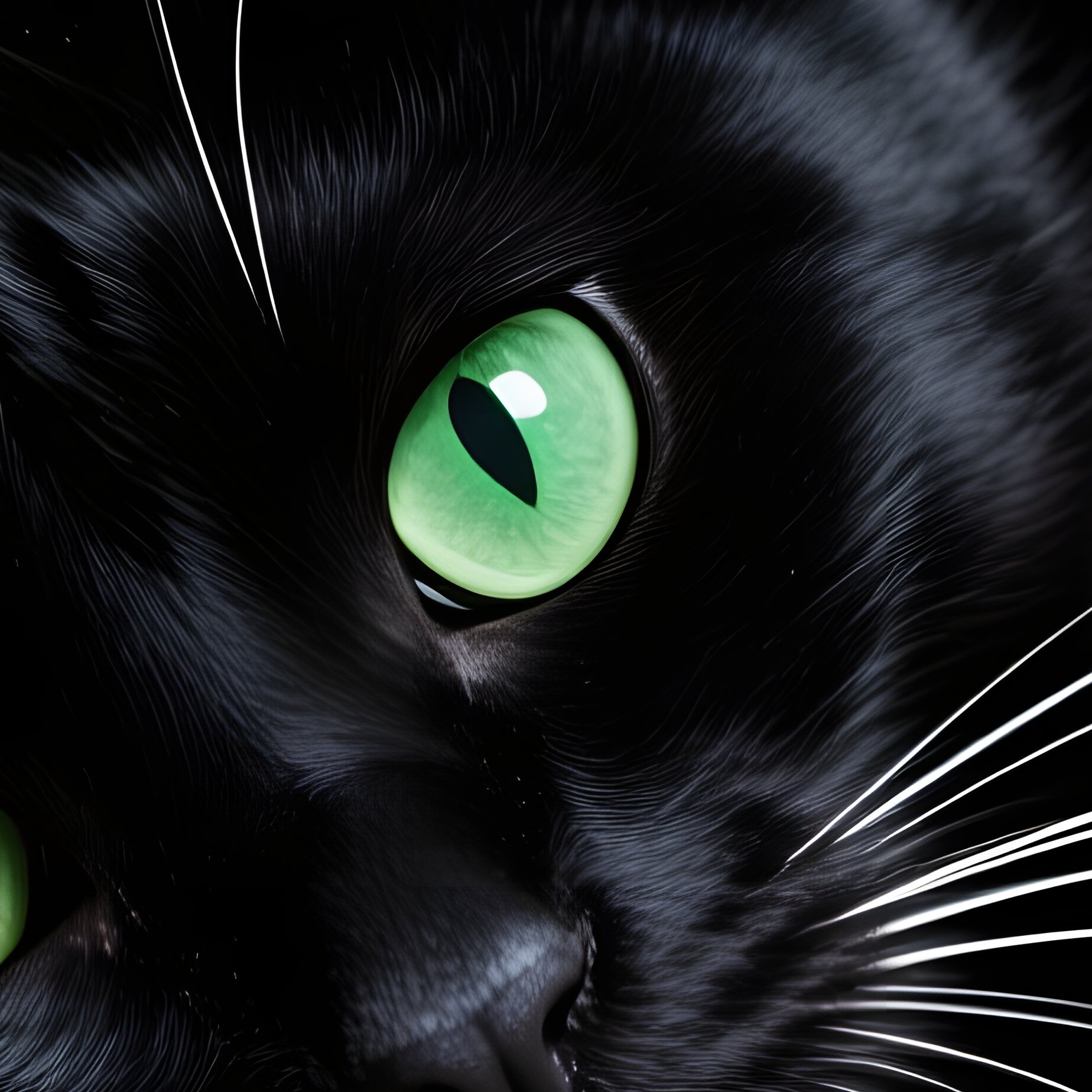 A Black Cat Black Cat Green Eyes - Full Resolution Quality Preview