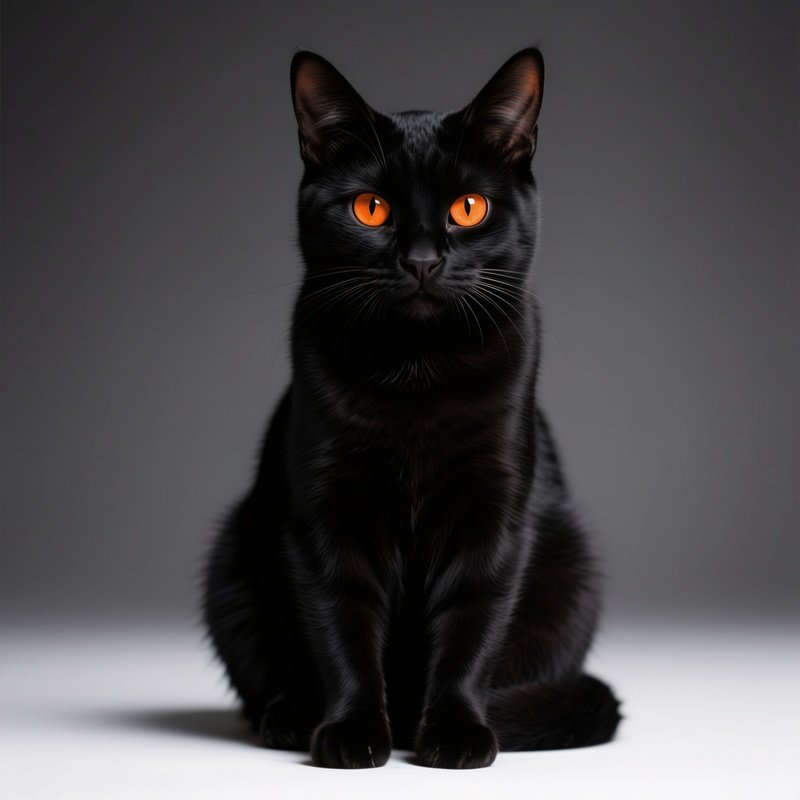 A Black Cat Black Cat Orange Eyes